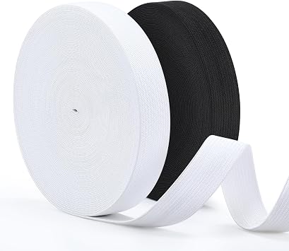 20mm Elastic for Sewing, 2 Rolls 12m Long Thick Elastic Bands
