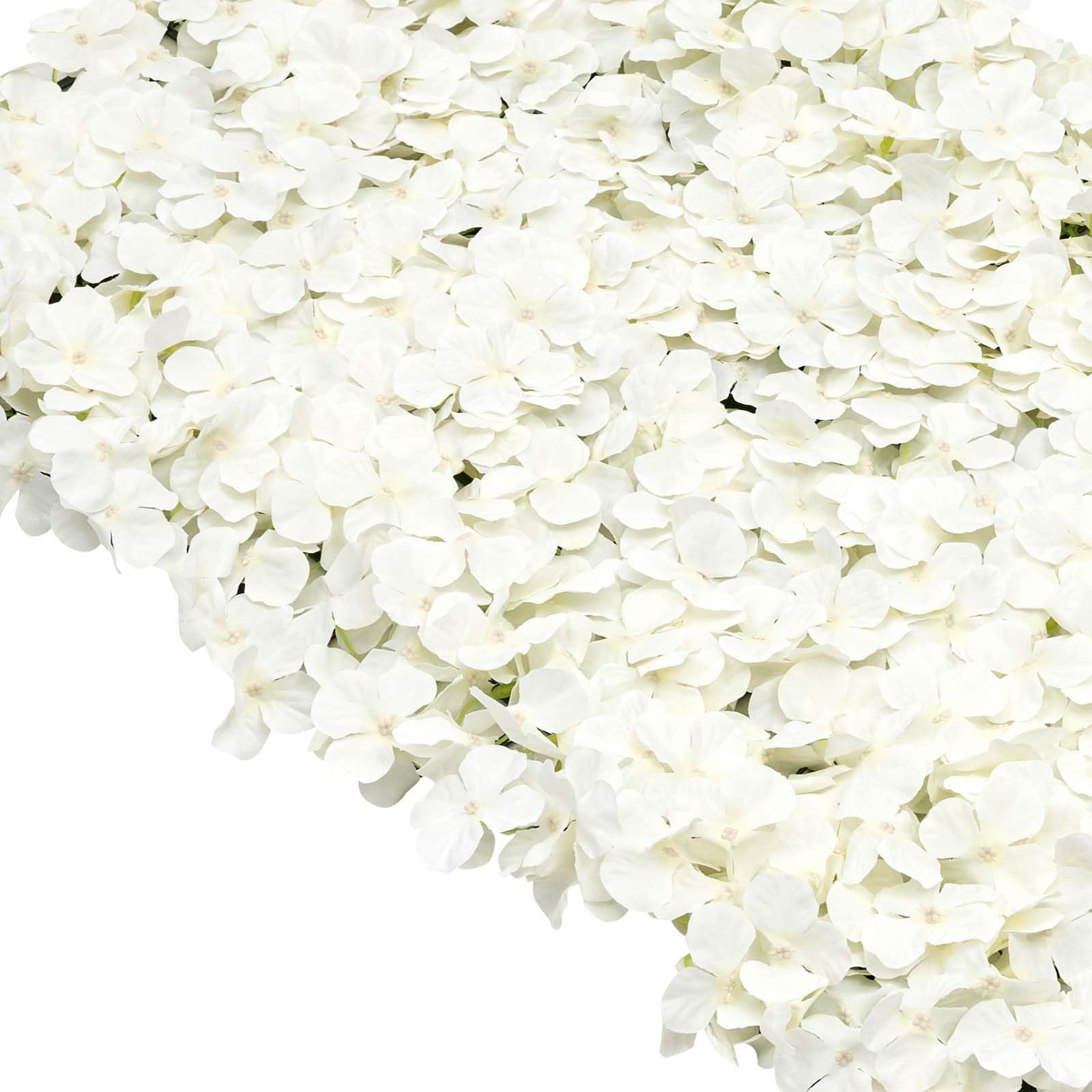 20Pcs Kunstblumen Seiden Wandpaneele Party Dekor Hochzeit Hintergrund KüNstliche Blumen Wand Seidenblume Deco DIY Fest Geburtstag Fotografie FüR Garten Romantische Paneele Rechteckig Weiß 60*40Cm