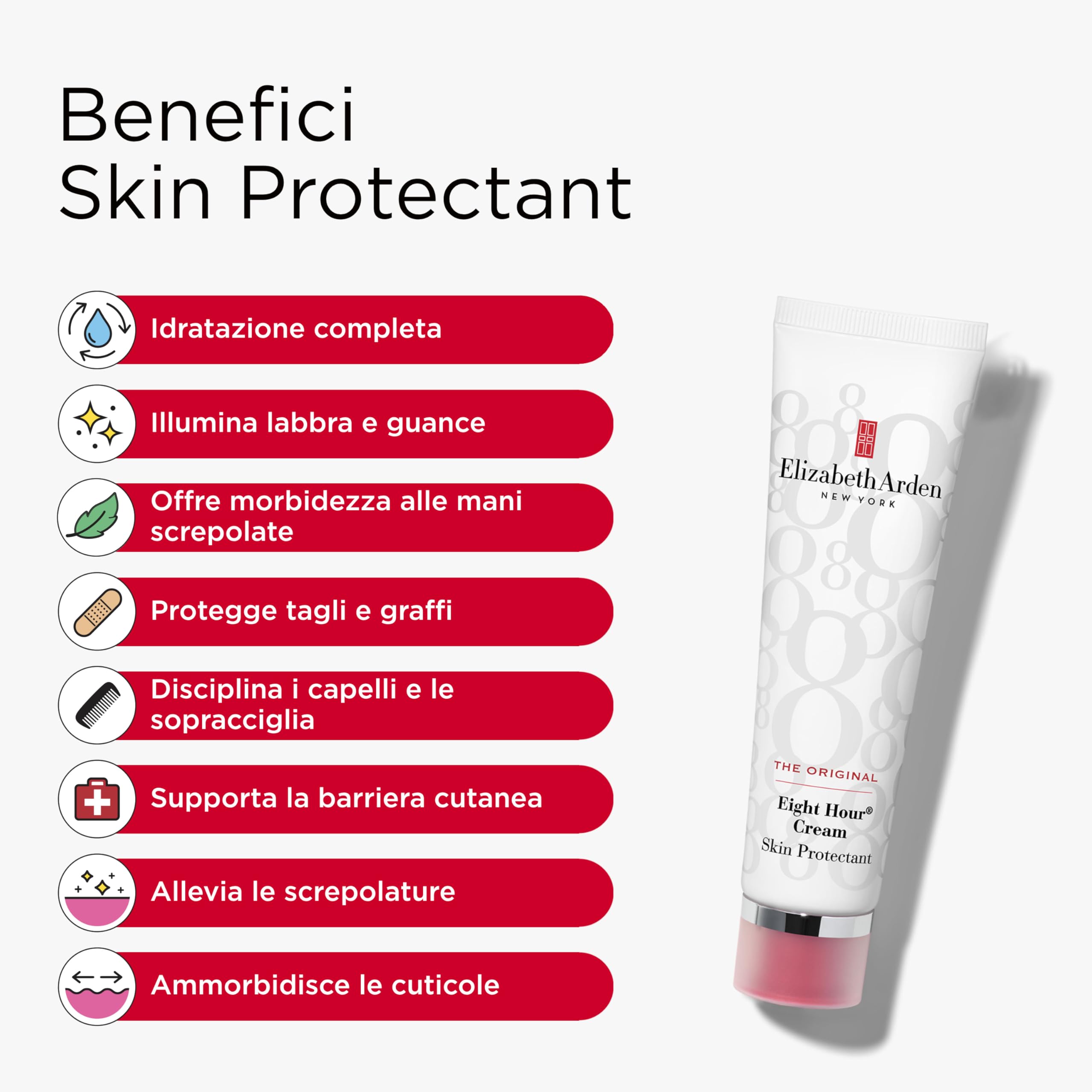 Elizabeth Arden - Eight Hour Nourishing Skin Essentials Set 3 Pezzi, Skin Protectant, Burrocacao SPF 15 e Crema Mani Idratante, Skincare Lenitiva per Mani, Labbra e Corpo con Crema Viso