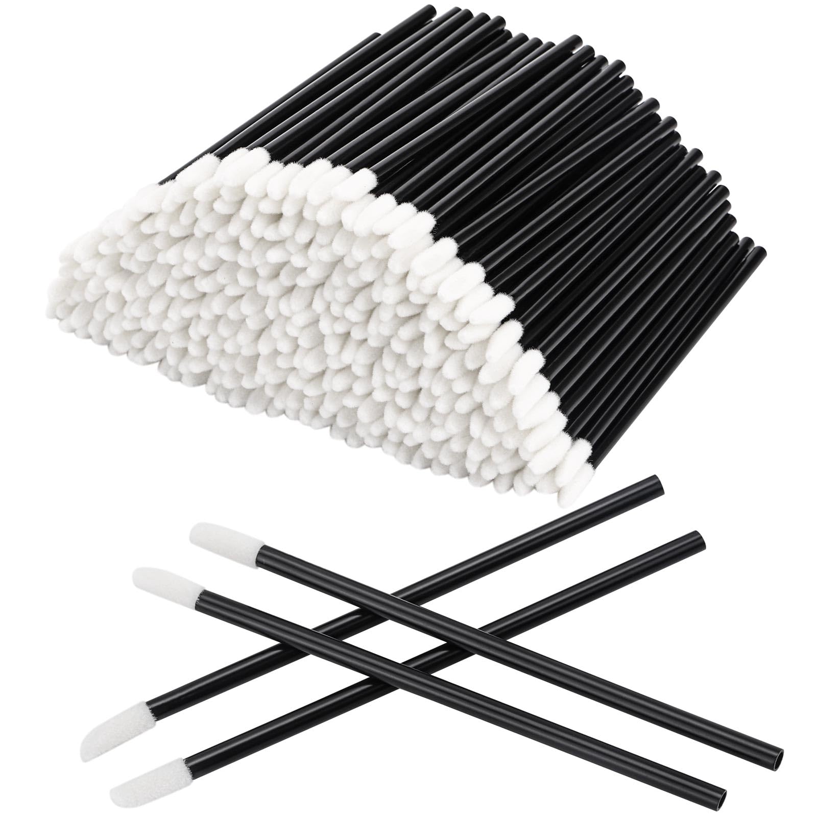 Lip Brushes 300 Pcs Lipstick Applicator Lip Gloss Wands (Black), 300 Count (Pack of 1)