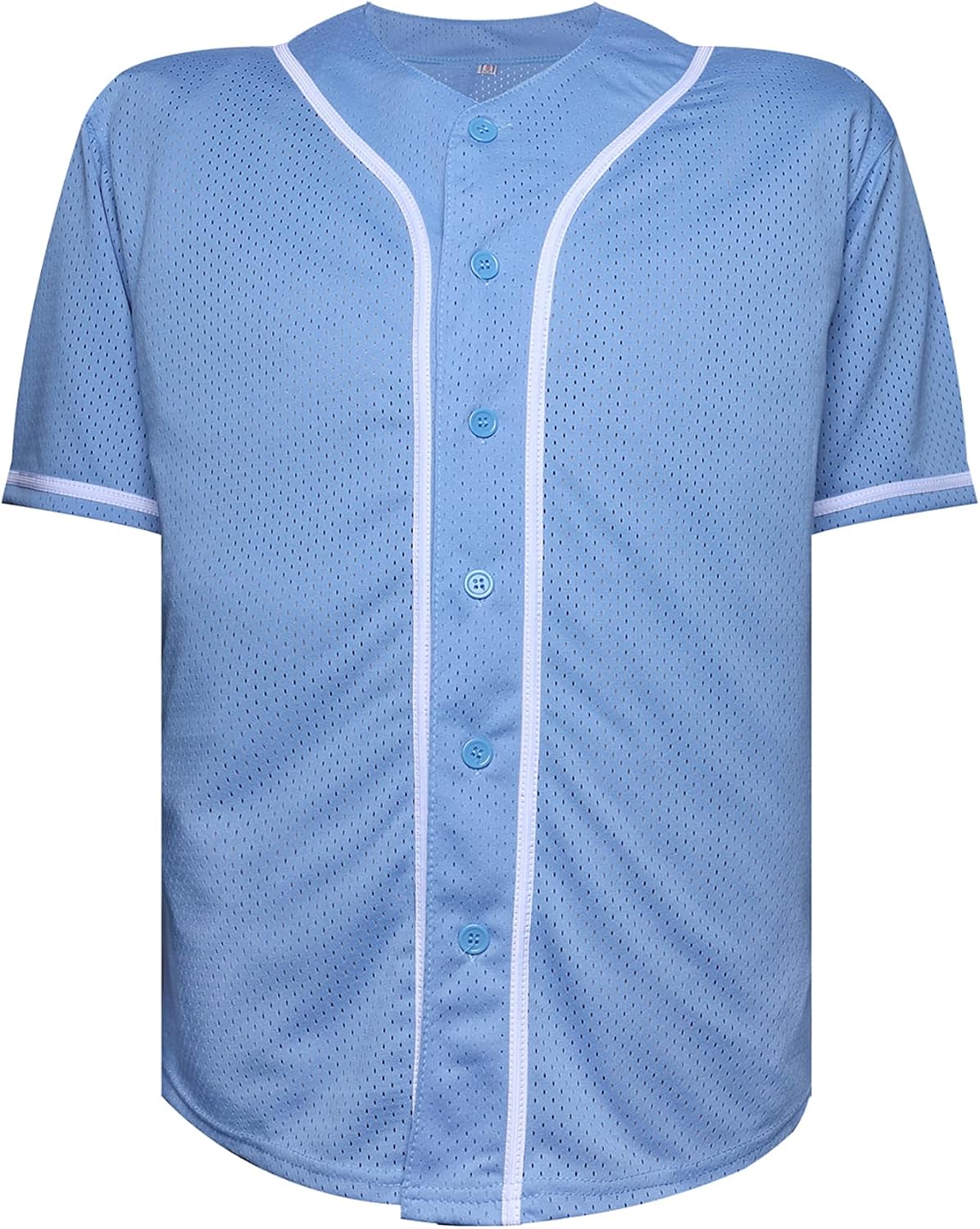 MESOSPERO Blank Jersey Plain Hipster Hip Hop for Men Button-Down Baseball Jersey Short Sleeve Shirt