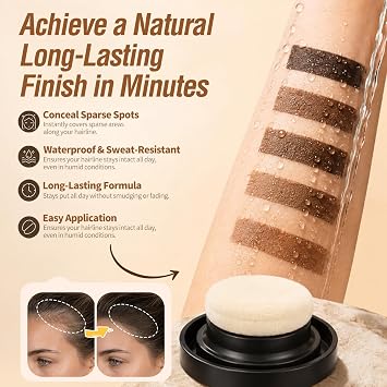 Sevich Hairline Powder 10g 2-Pack with Brush, Instantly Conceals Hair Loss & Thinning, 48H Waterproof Root Touch Up Powder, Natural Hair Shadow Toppers for Women & Men, 2 Box  5 Boxes,Light Brown