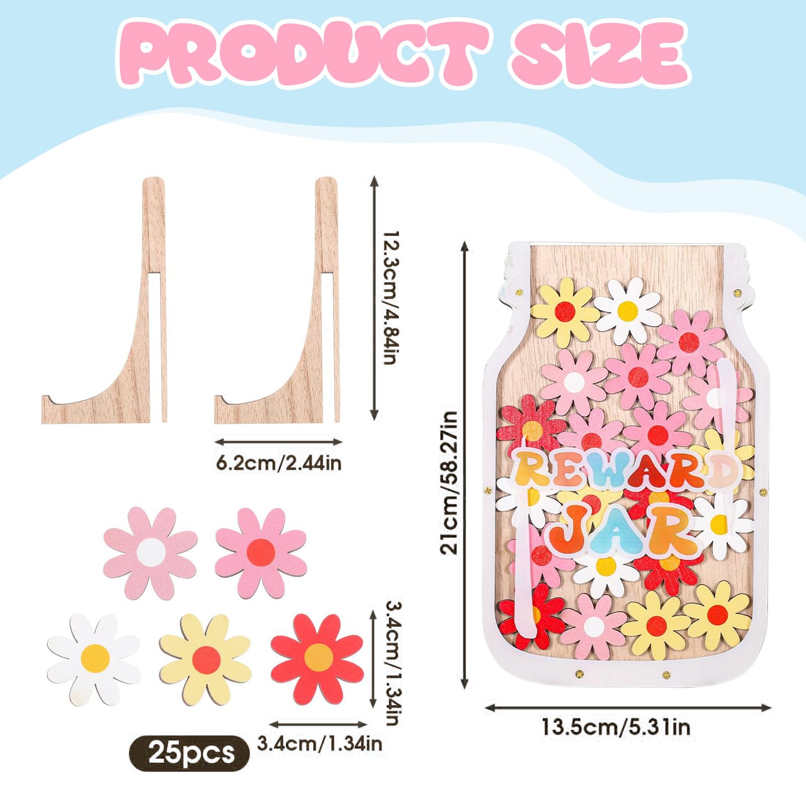 Reward Jar with Tokens for Children – Daisy Flower Reward Behavior Jar ...