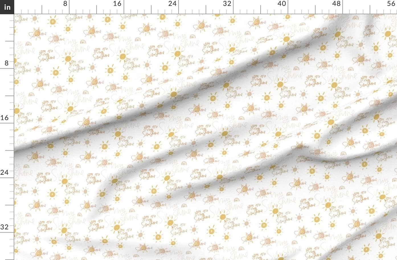 Spoonflower Fabric - Sunshine Gender Neutral Yellow Sun Watercolor Printed on Polartec(R) Fleece Fabric by The Yard - Sewing Blankets Loungewear and No-Sew Projects