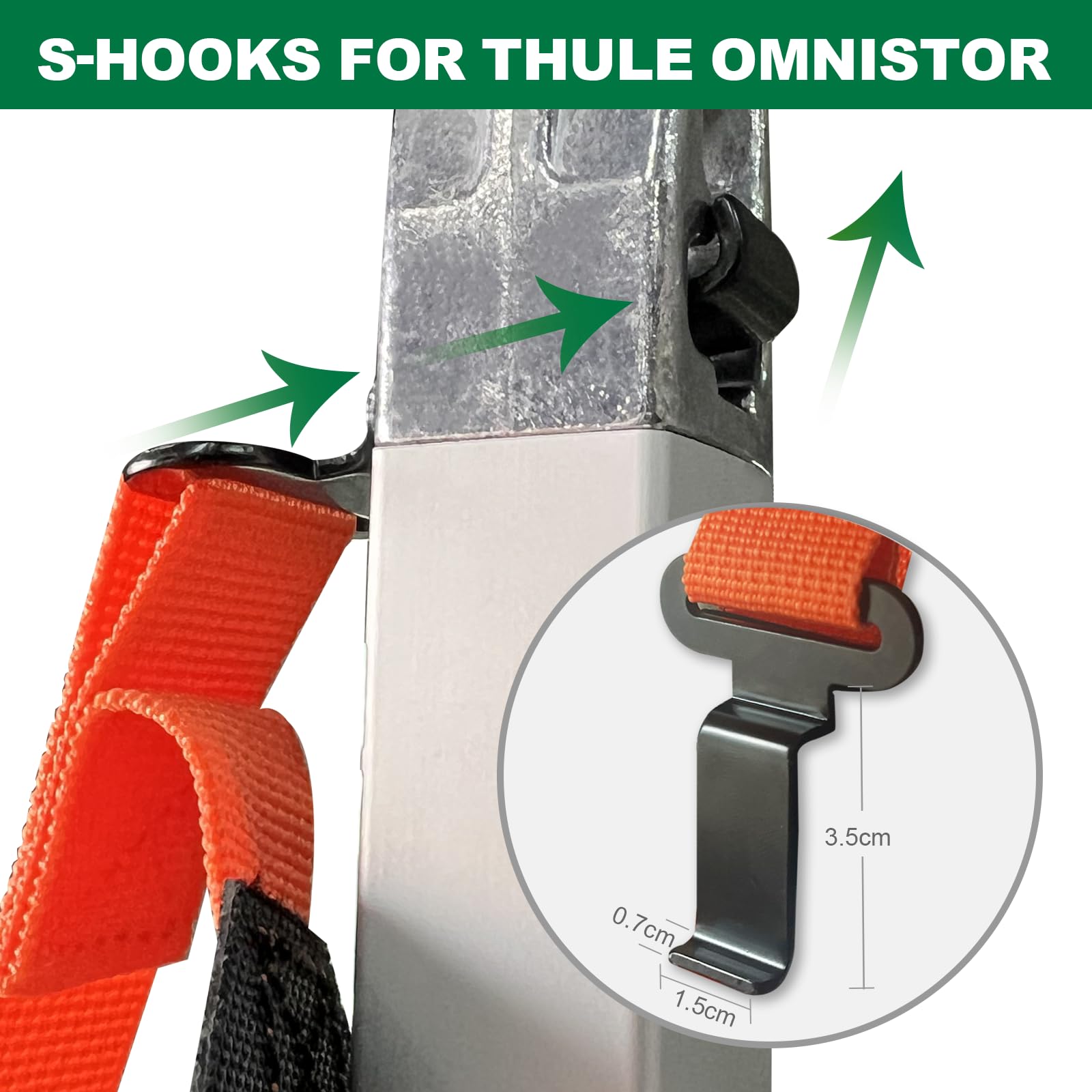 Dulepax Vorzelt-Spanngurt-Set, Sturmgurt-Set für Wohnwagen, Wohnmobil, robustes Markisen-Sturmschutz-Set, kompatibel mit Fiamma/Thule Omnistor, Orange