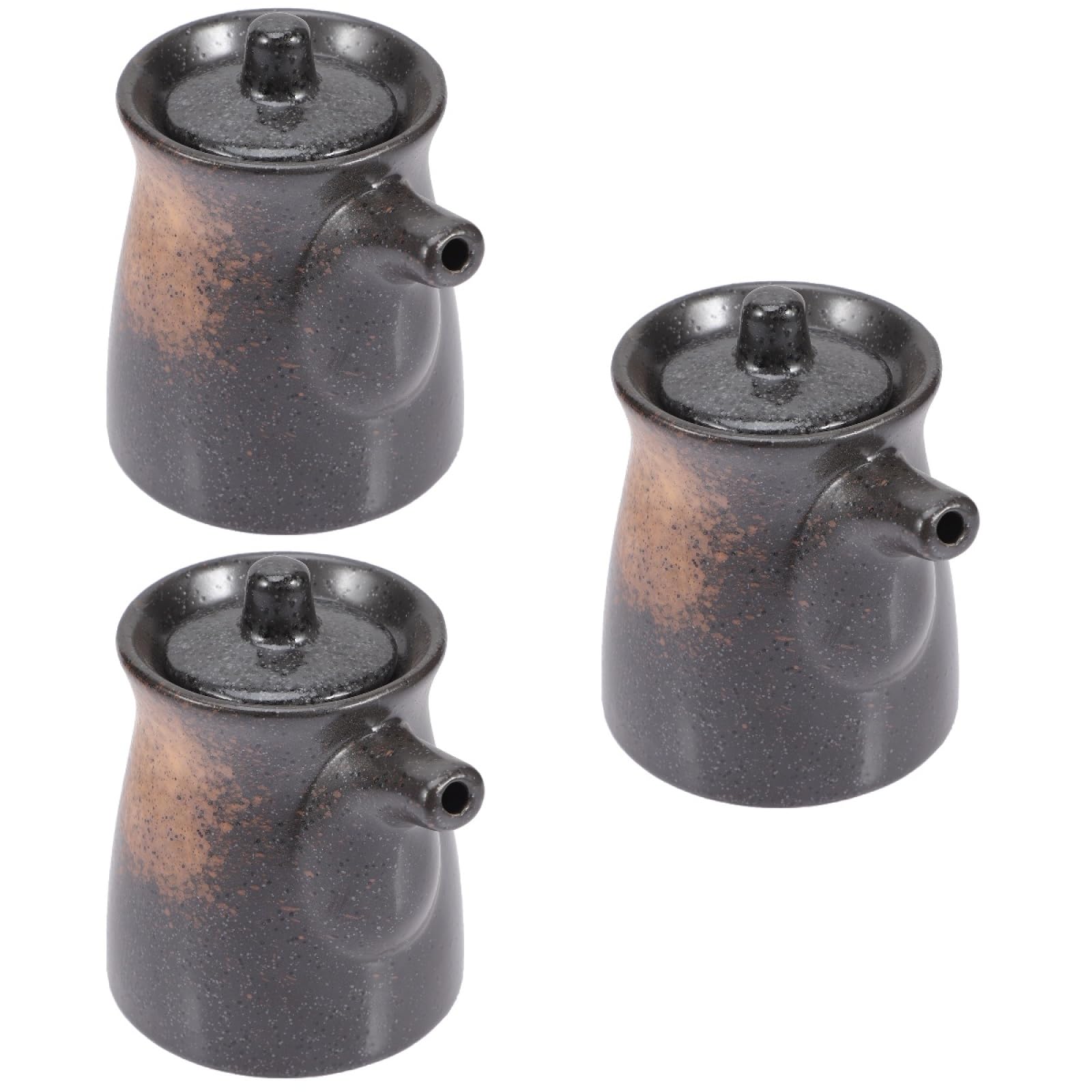 UPKOCH Bottiglia Di Salsa Di Soia in Ceramica Distributore Di Aceto E Olio Contenitore Per Condimenti 4.13X3.35X8.27In Design Igienico Resistente Casa Ristorante Cucina