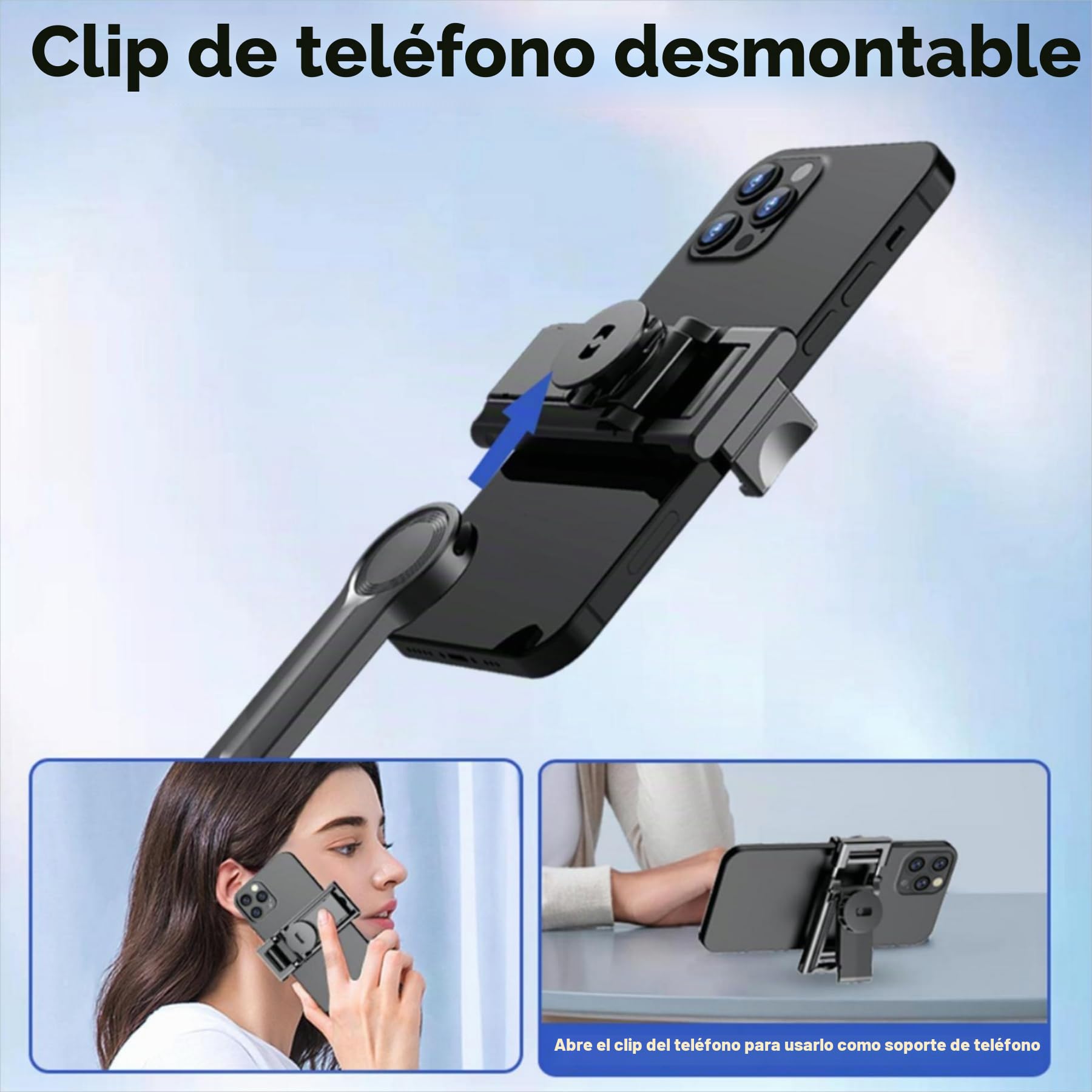 Fotopro Trípode para cámara, Mini trípode Flexible Extensible con Barra de extensión, Compatible con cámaras Canon, Nikon, Sony, teléfono