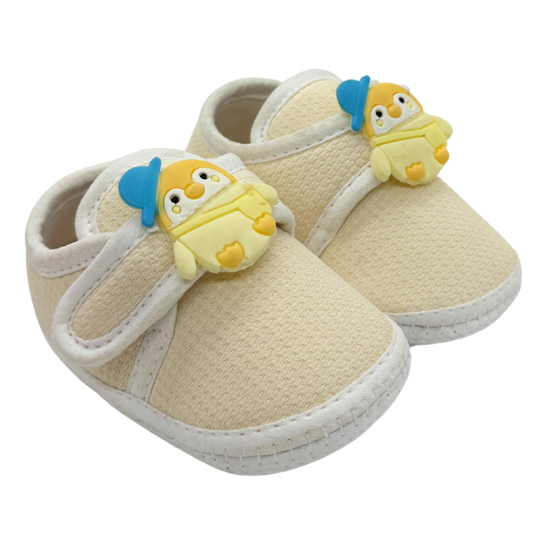 Cotton Baby Booties for 6-12 Months | Anti-Skid Sole & Velcro Closure | Lightweight, Flexible & Skin-Friendly | Soft Terry Lining Inside | Cute Unisex Shoes for Baby Girls & Baby Boys-image-38