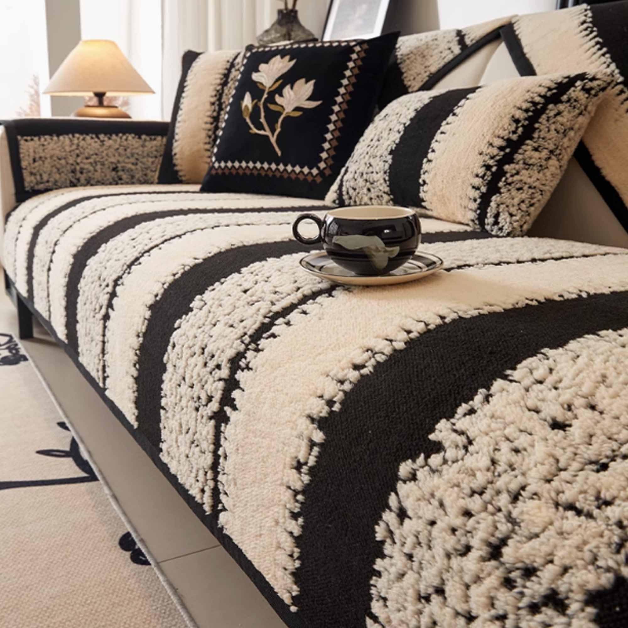 Funny Fuzzy Couch covers for sofa, Pet Couch Covers for Sofa, Non-Slip Sofa Slipcover Luxury Sectional Couch Covers for Furniture Protect, Washable