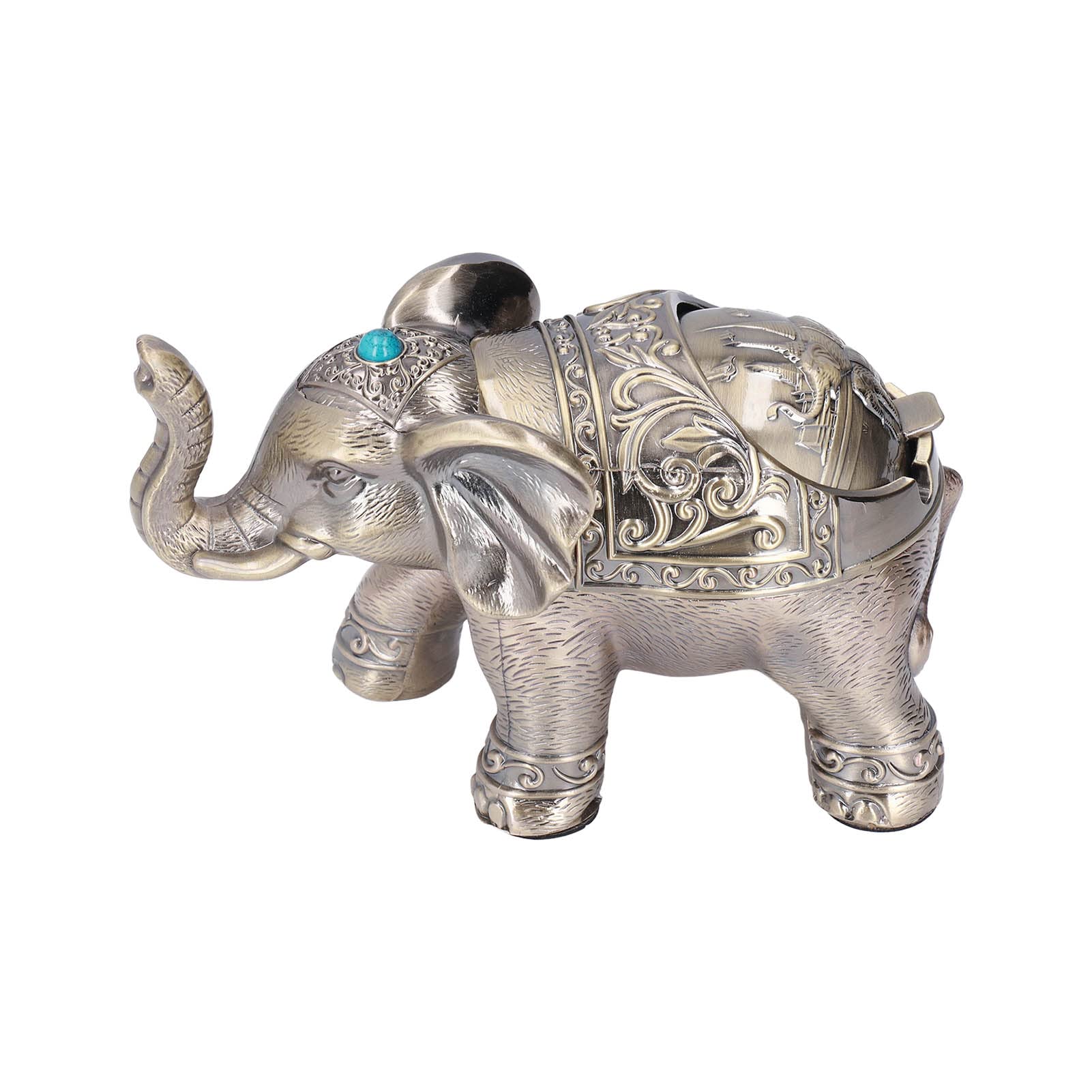 Pllo Men's Decorative Windproof Ashtray With Lid, Vintage Elephant Cigarettes Ashtray Cigar Ashtray, Metal Smoking Ash Tray For Indoor/Outdoor Use, Fancy Gift For Wo, Durable And Nonslip Stable