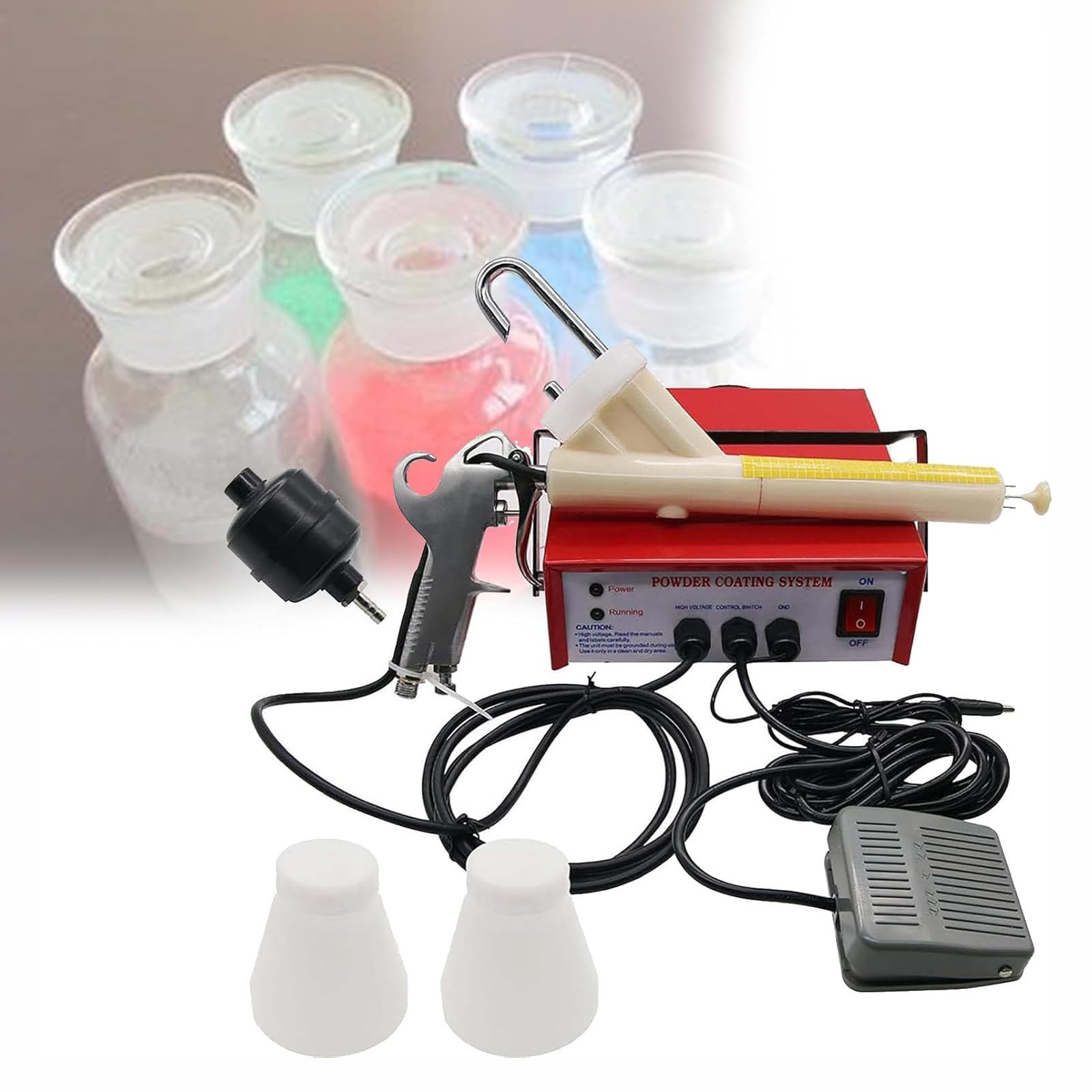 YXYLJOZ 220VPowder Coating Systems Metal Work Piece Spray Machine, DIY Electrostatic Spray Gun,Electric Air Spraying Machine,Metal Parts Are Sprayed on the Surfaces