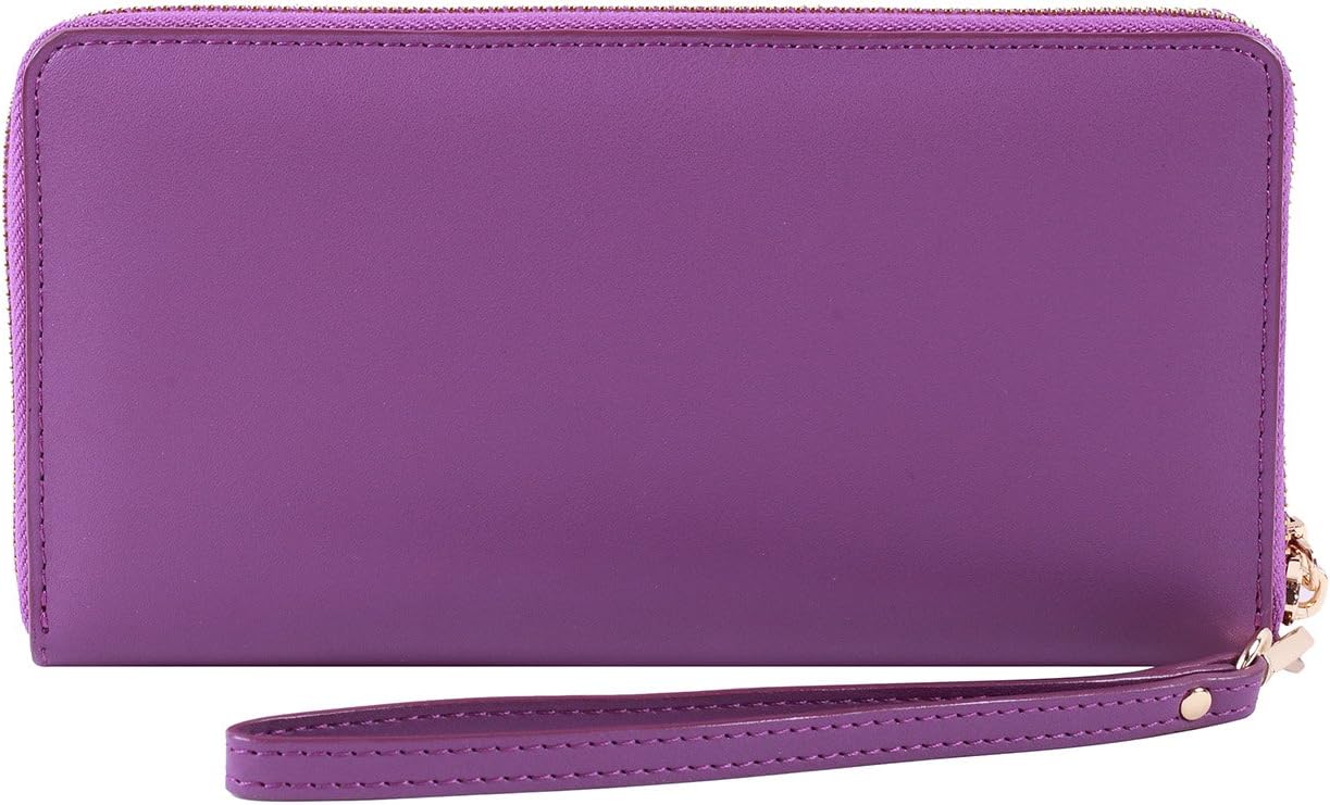Women RFID Blocking Wallet Leather Zip Around Clutch Large Ladies Purse Wristlet