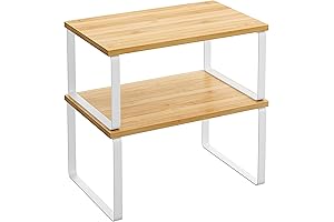 SONGMICS Expandable Kitchen Organizer with 2 Shelves for Cabinets