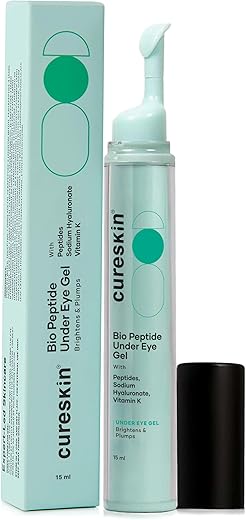 Cureskin Under Eye Gel for Dark Circles for Women and Men | Bio-Peptide Under Eye Gel to Reduce Dark Circles, Puffiness & Wrinkles