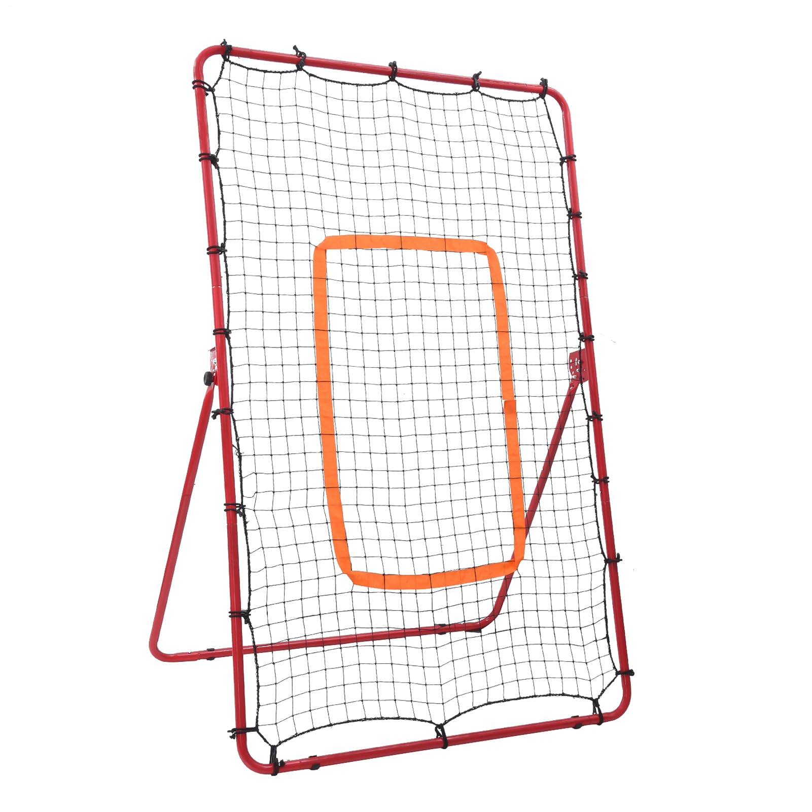 Volleyball Rebounder Net, 6 X 4 FT Baseball Rebounder Net With Adjustable 4 Angles, 4 Ground Stakes, Pitch Back Rebounder Net With Robust Steel Frame & PE Netting, Easy Setup Bounce Back Training Aids