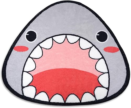 Miniatura 7 de Tapete de baño absorbente antideslizante con bonito diseño de tiburón, tapete de microfibra suave para el suelo de los niños, decoración temática