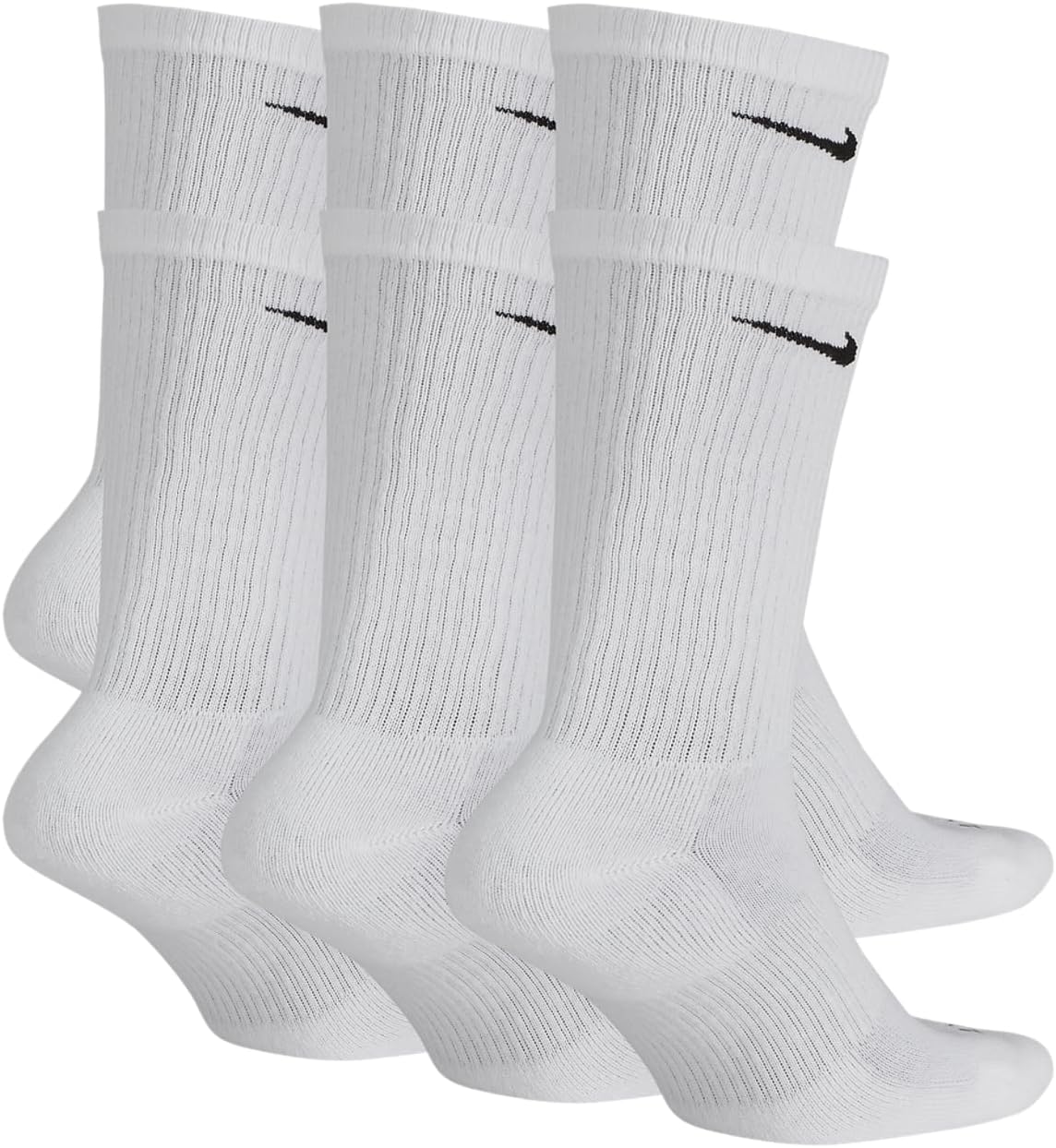 Nike Everyday Plus Dri-FIT Cushioned Crew Long Athletic Training Casual Socks - 6 Pack
