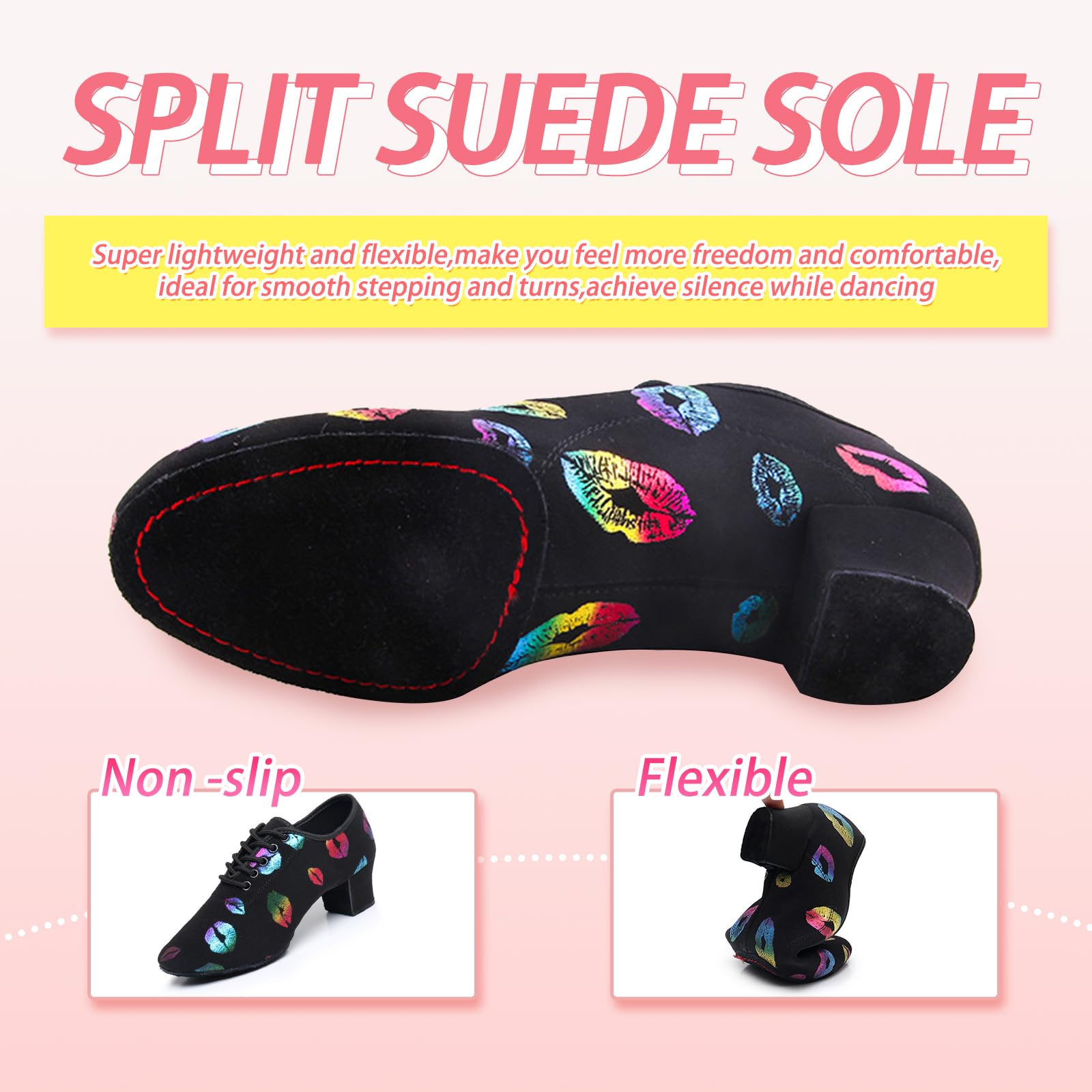 Inlefen Damskie buty do tańca latynoamerykańskiego dziewczyny Tango Sasha Jazz Taniec nowoczesne buty do tańca damskie buty do tańca 5 cm Oxford Cloth profesjonalne buty do tańca