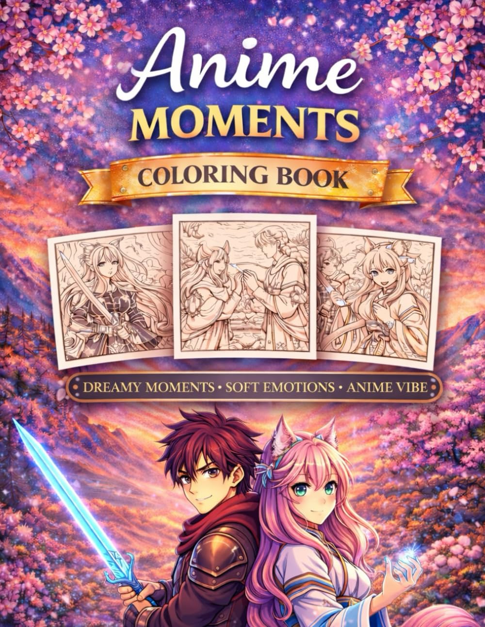 Anime Moments Coloring Book: Calm & Creative: More Than 40 Aesthetic Anime-Inspired Scenes for Relaxation, Mindfulness, and Creative Calm (Mindful Escape Coloring Collection)