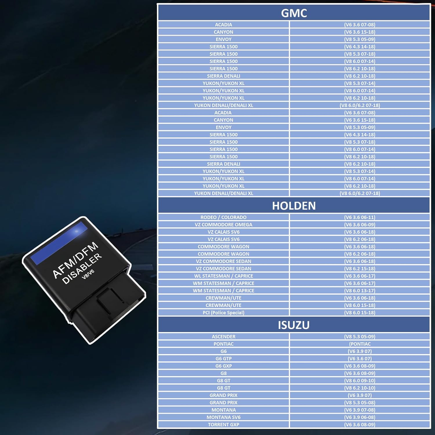 AFM DFM Active Fuel Management Disabler RA003 Fit for V6 V8 4.3L 5.3L 6.0L 6.2L Engines Fit for Gm Fit for Chevy Silverado Tahoe Fit for Gmc Sierra Yukon Fit for Cadillac Escalade
