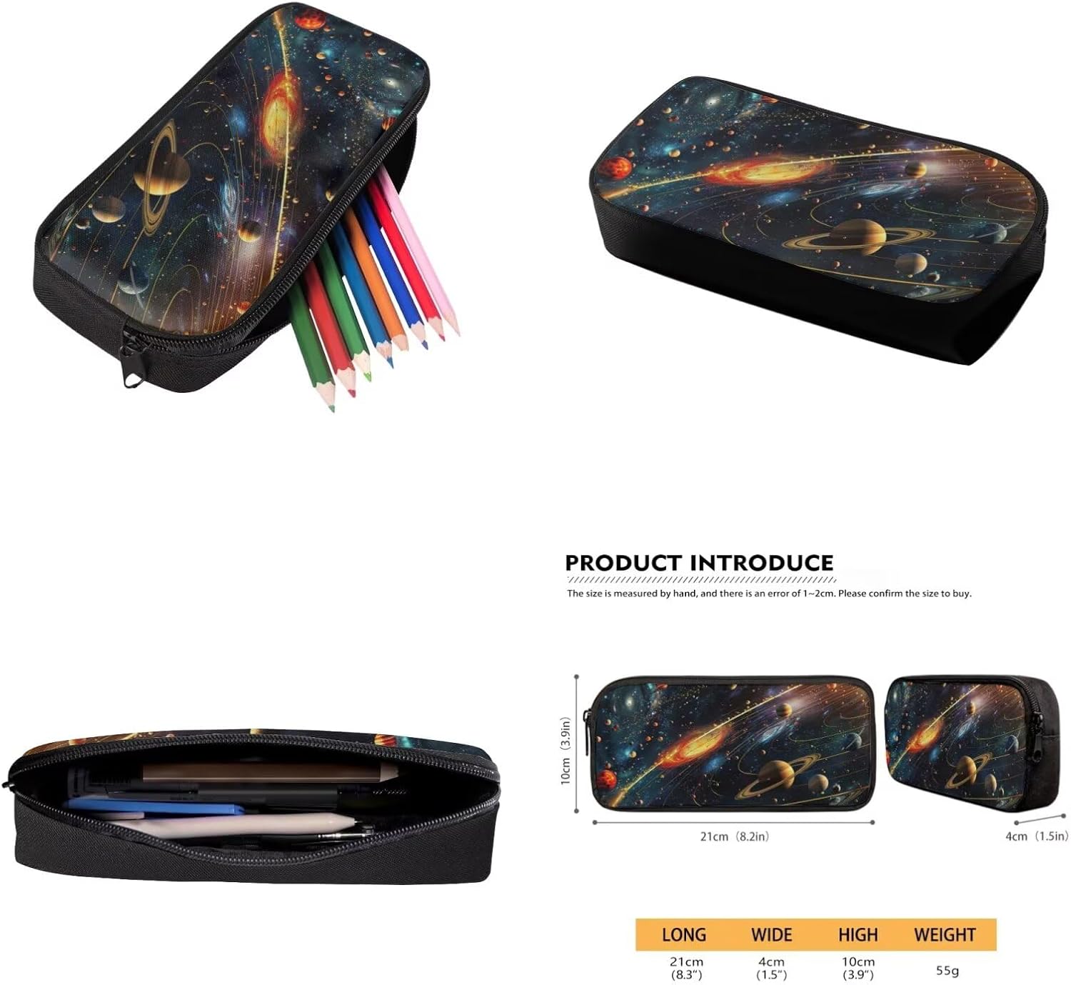 Galaxy Space Backpack for Boys Girls Backpack with Lunch Box Water Bottle Sling Bag and Pencil Holder Pouch 4Pcs Set 17" Bookbag with Side Pockets for School Large Capacity School Bag for Kids