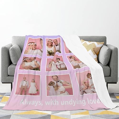 Vista 136 de Manta personalizada con texto fotográfico, manta de imagen personalizada para bebé, madre, padre, adultos, amigos, amantes, regalo personalizado