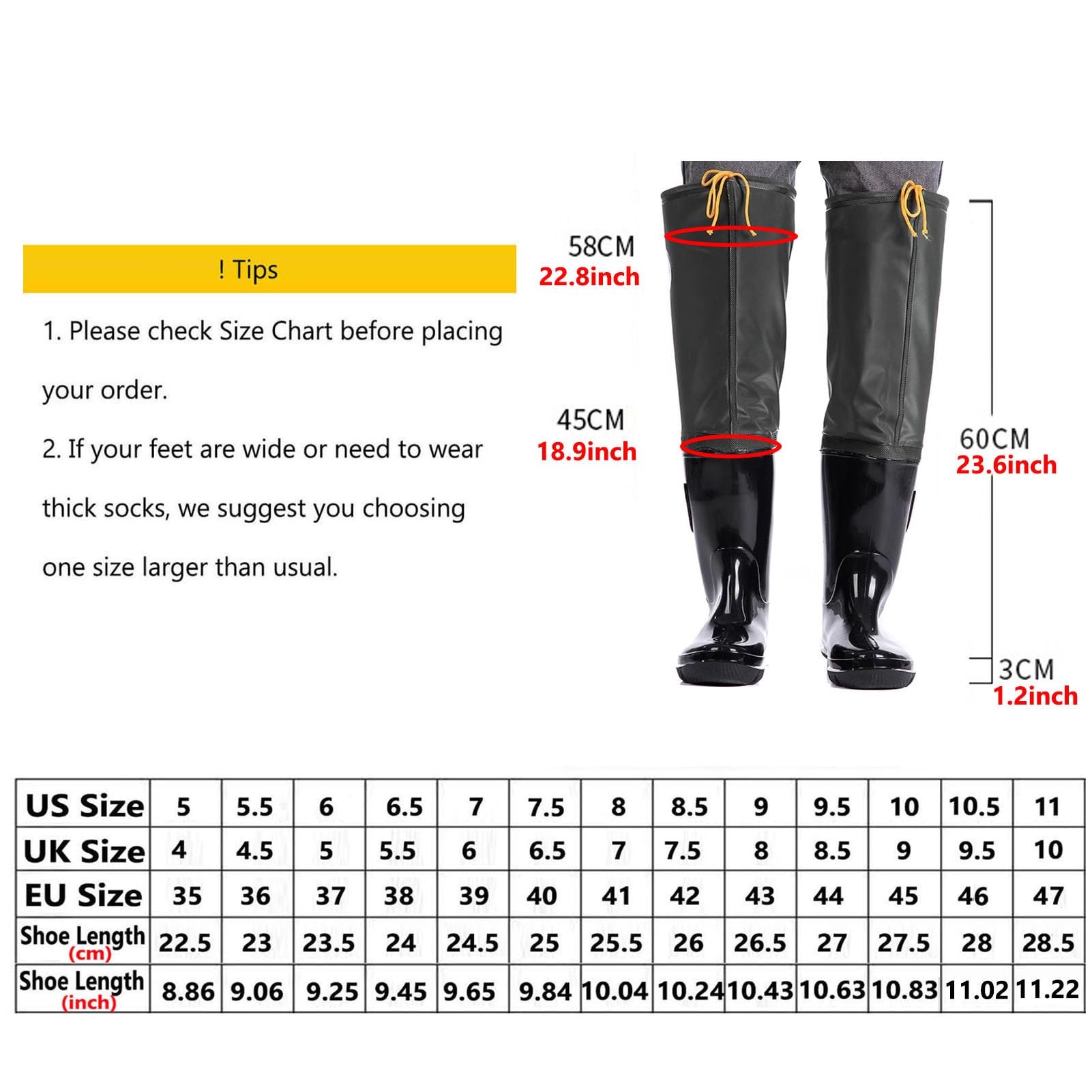 Watstiefel Hüft-Wathose Für Fliegenfischen, Schwarze, wasserdichte Watstiefel Für Männer Und Frauen Mit Profilsohle Für Angeln Im Teichschlamm