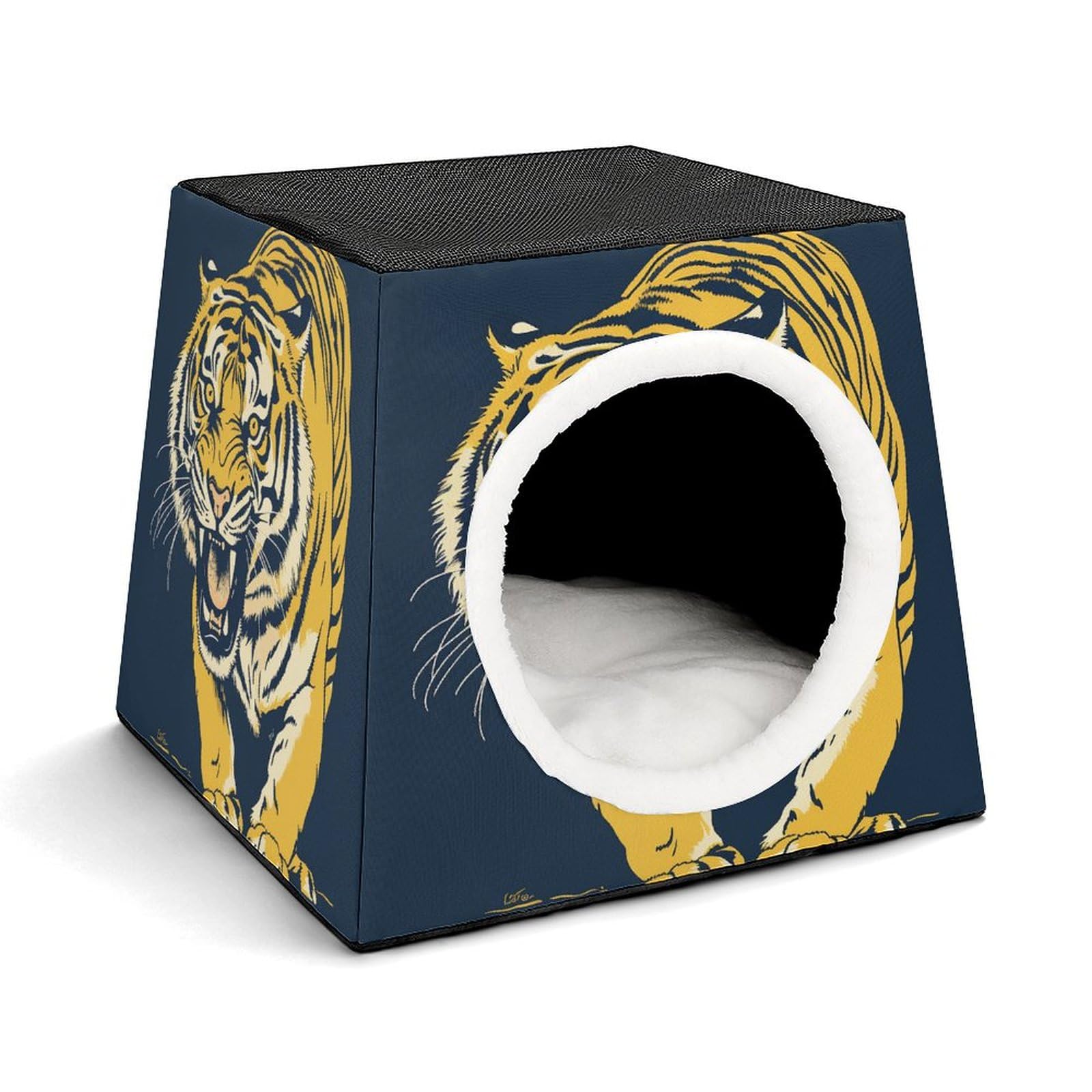 Abri pour animaux domestiques Tiger Peinture Art contre le froid et le stress des chats