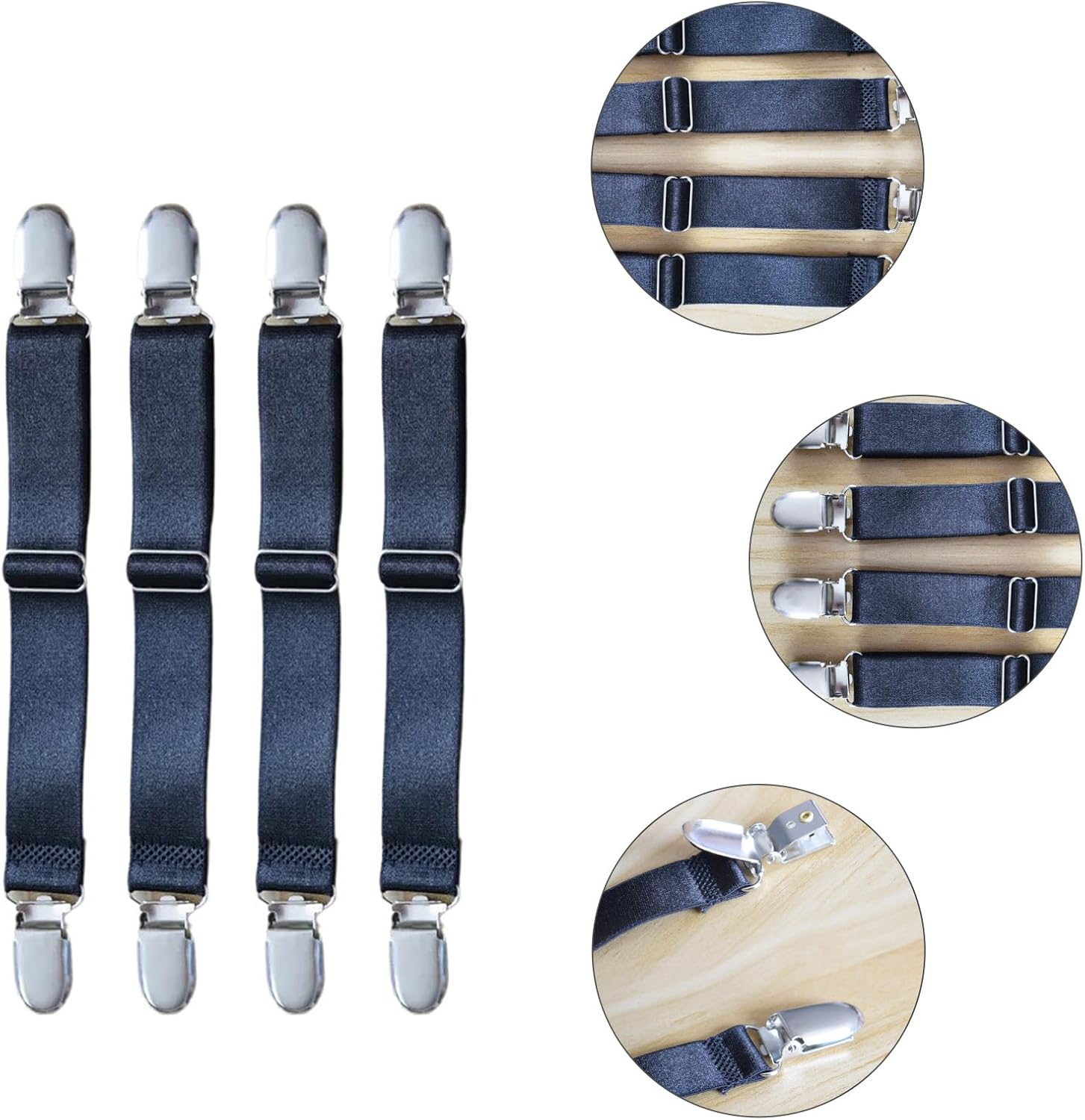 4pcs Bed Sheet Fasteners Elastics Mattress Cover Blankets Double Head Clip Grippers Suspenders Cover Grippers Home Decors Sheet Strap