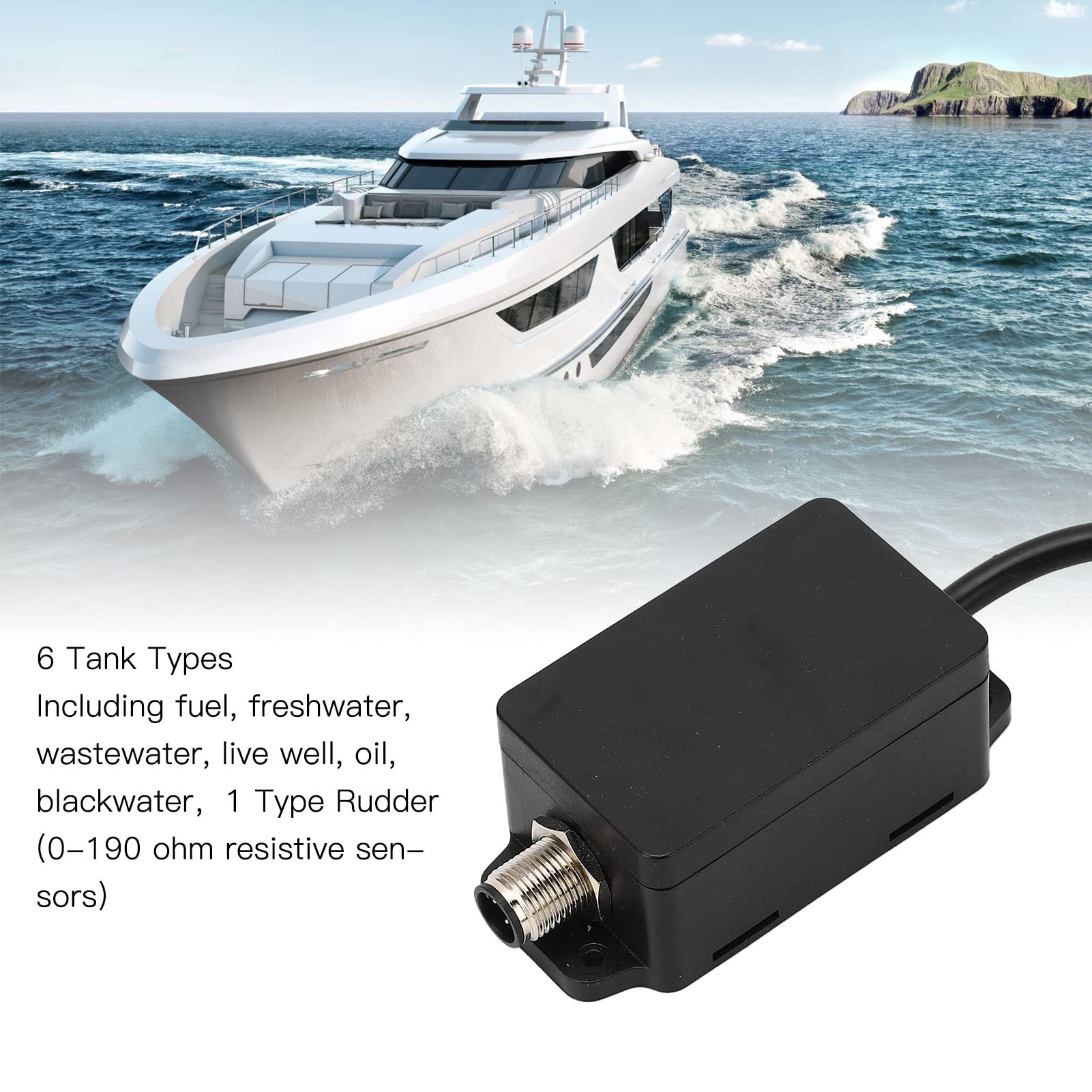 Cryfokt Convertitore NMEA2000, Scatola Convertitore Multifunzione con Guscio Metallico Impermeabile IP67 per Sensori Resistivi UE/USA 0-190 Ohm 240-33 Ohm, 9-32 V per Yacht Marini per