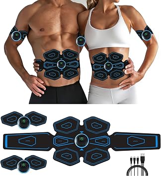 EMS Muscle Trainer, ABS Trainer Muscle Stimulator, 8 Modes & 18 Intensities for Abdominal/Arm/Leg/Hip Training, EMS Muscle Stimulator, Electric Abdominal Muscle Toner