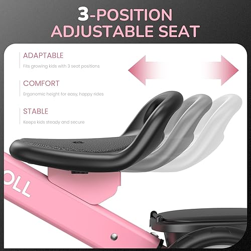 Miniatura 3 de Umatoll Triciclo para niños pequeños de 2 a 5 años, bicicleta ajustable para niños y niñas de 2 a 4 años, triciclo con ruedas iluminadas