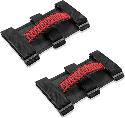 Miniatura 7 de 4 asas de agarre para Jeep Wrangler YJ TJ JK JKU JL JLU Sports Sahara Freedom Rubicon Unlimited X Gladiator JT 1955-2022 UTV ATV Paracord accesorios