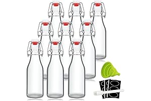 YEBODA 8oz Swing Top Bottles: Airtight Glass Bottles with Lid