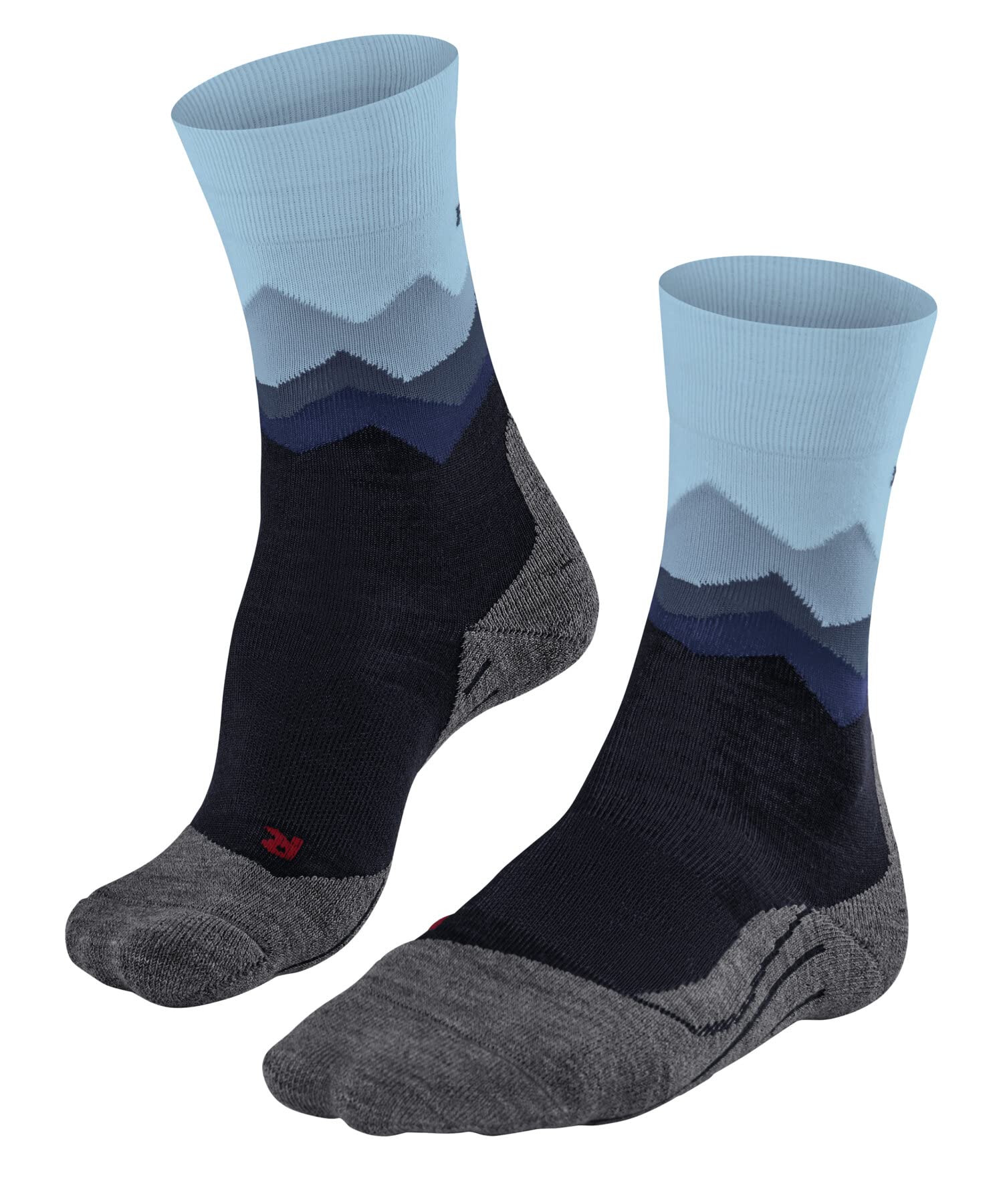 FALKE Women's TK2 Explore Crest W So Wool Thick Anti-Blister 1 Pair Hiking Socks, Blue Navy 6162, 7-8