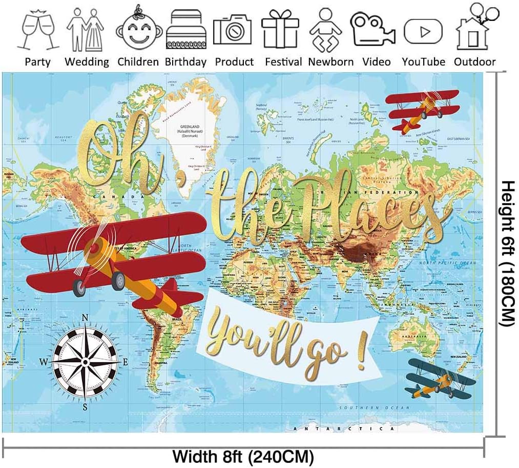 Amazing 🔥 Allenjoy 8x6ft Vintage Airplane Backdrop for Cake Smash Photography Hot Air Balloon Kids Boy Pilot 1st First Birthday Baby Shower Party Table Decor Background Photo Studio Prop