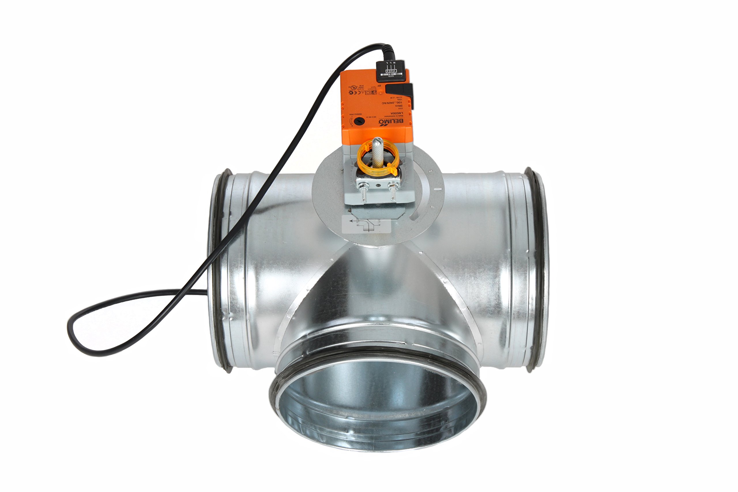 3 vías de desvío de aleta 160 mm con Belimo LM230A wematherm doble tracción, de acero galvanizado, para intercambiador de calor geotérmica NW 160
