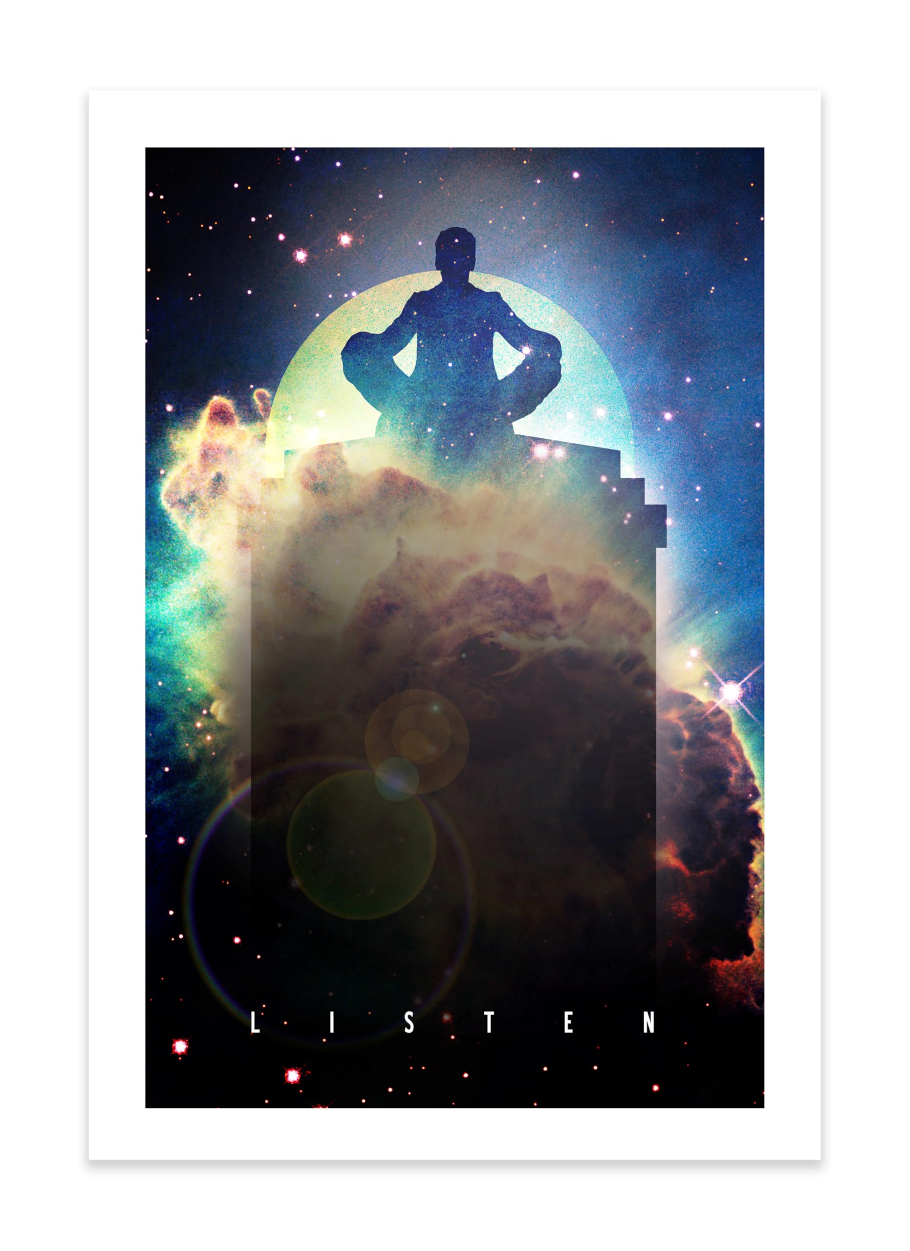 - Doctor Who "Listen" Art Print – 13×19 Handmade Minimalist Poster Featuring The Doctor's Silhouette – Photo Paper Wall Art Inspired by Cult TV Series