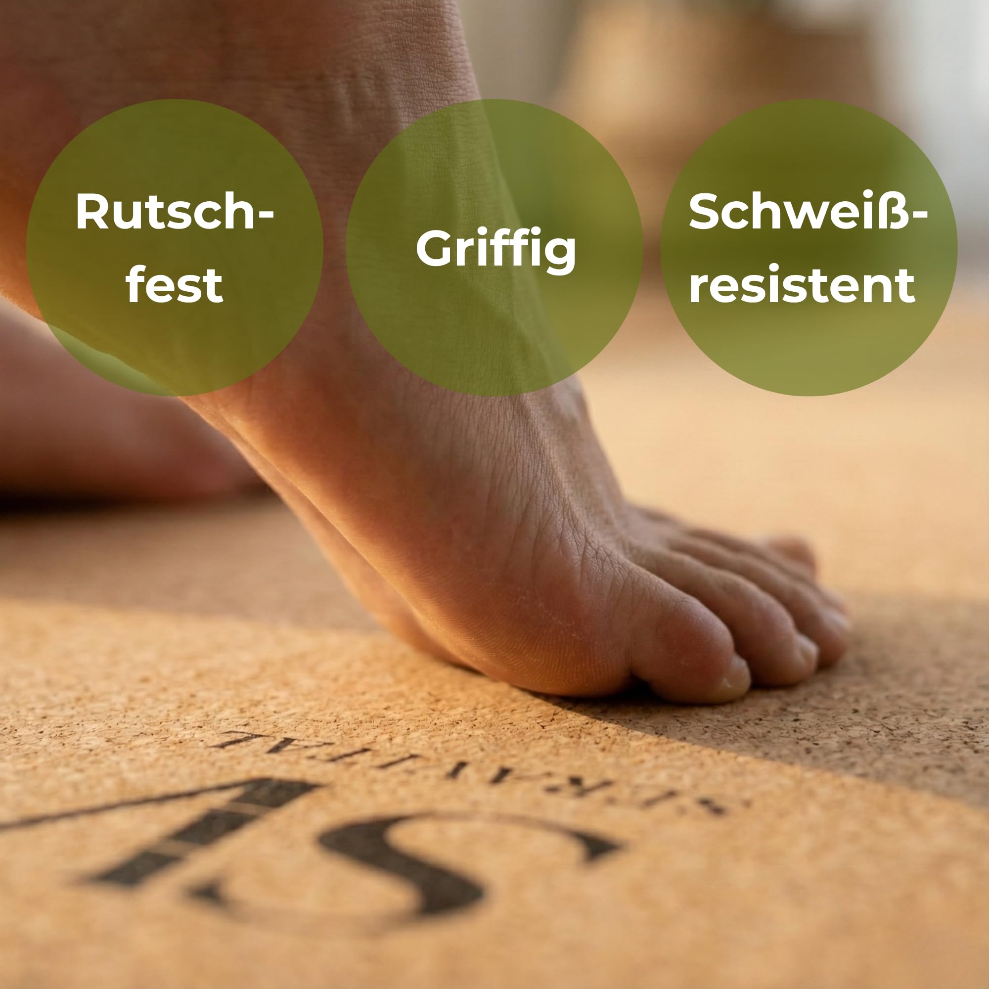 Kork Yogamatte hochwertig 183×68×4,5 mm – Feiner Naturkork & Naturkautschuk – extra breit, rutschfest & schweißresistent – nachhaltige Yoga Matte für Vinyasa, Yin, Pilates, Fitness uvm.