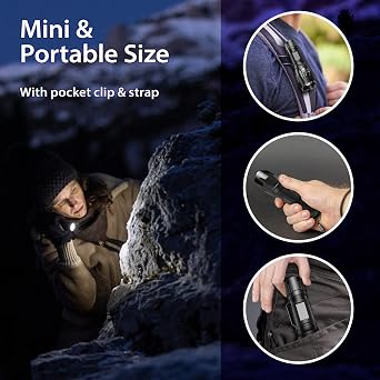 MOWETOO 2 in 1 LED Flashlight with UV Bulk Light and White Light 2 Pack