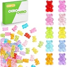 200pcs Mixed Color Gummy Bear Beads Transparent Acrylic Bear Charms for DIY Crafts Bracelets Necklaces Earrings Jewelry Making Supplies Fun Crafting Accessories