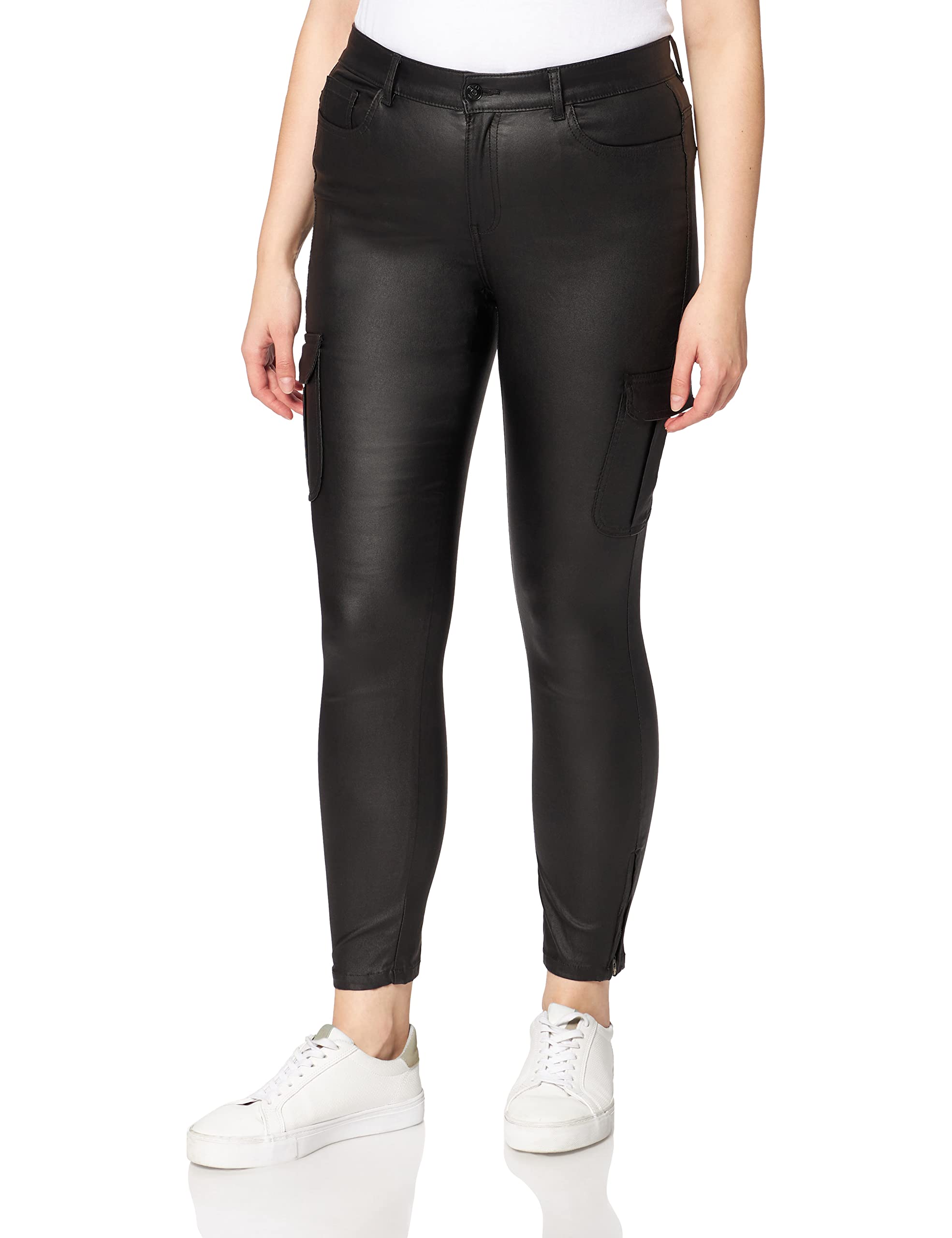 Jean Femme ONLY Anne K - Skinny Noos Coated - Taille Mi-haute - Viscose élasthanne - Coupe Droite Jeans Skinny Femme
