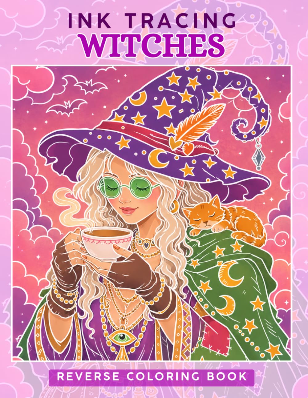 Ink Tracing Witches : A Whimsical Reverse Coloring Book for Adults for Relaxation and Creativity
