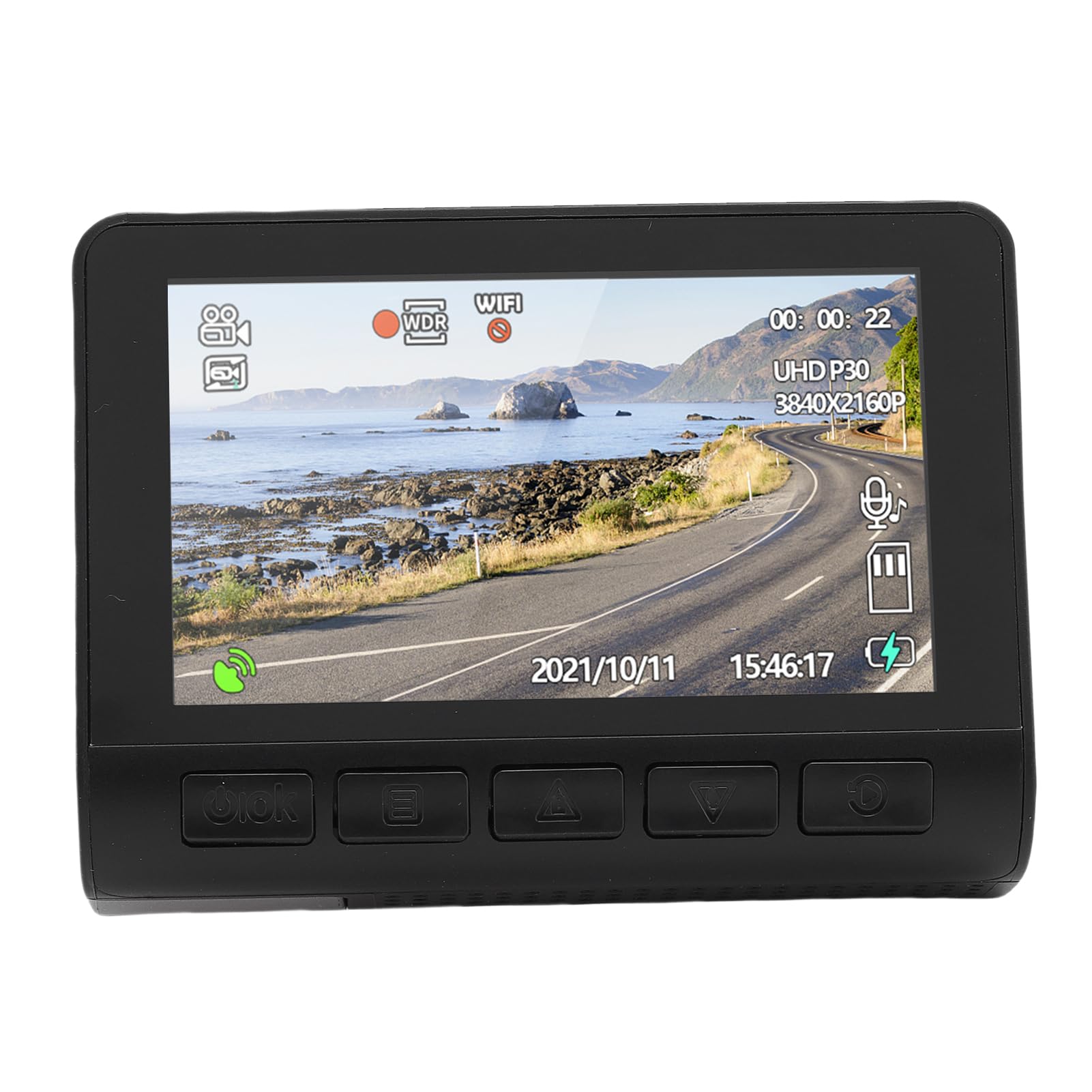 Annadue Kamera 4K z Przodu i Tylna Kamera Samochodowa 5 GHz z Kątem Szerokości 170 °, 2 -calowy Ekran LCD, Czujnik G, Tryb Parkingowy 24H, Zapisywanie Pętli