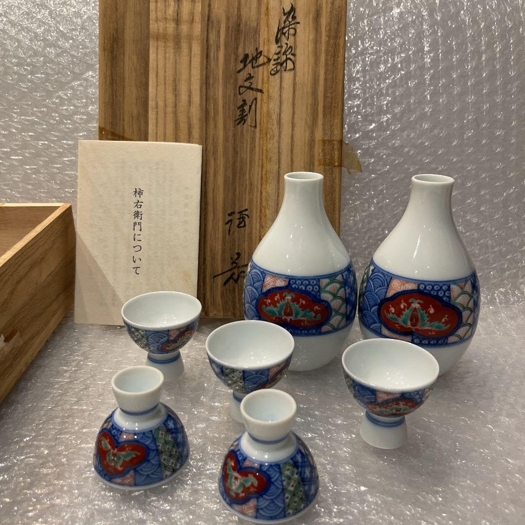 Amazon.co.jp: 13代 柿右衛門 カキエモン 徳利×2 お猪口×5 : Toys & Games