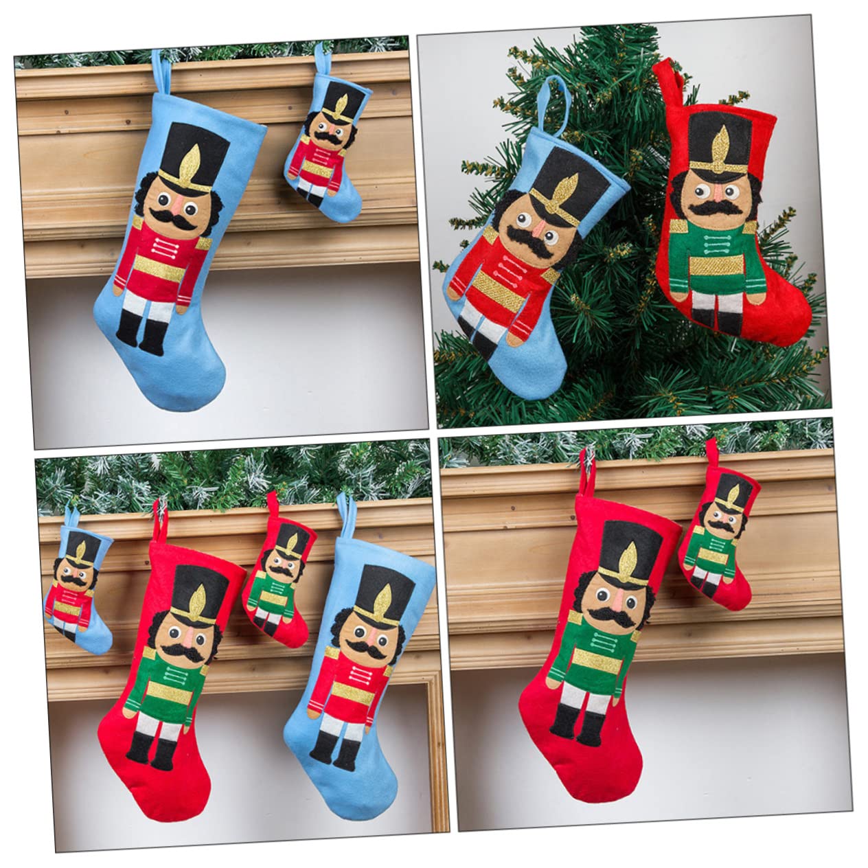 ABOOFAN 4stücke Weihnachtssocken Große Nikolausstrümpfe Für Christbaumdekoration Zum Befüllen Mit Süßigkeiten Vielseitig Einsetzbar Als Weihnachtsanhänger Und Geschenktüte