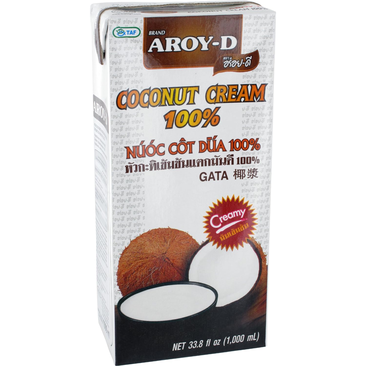 AROY-D 100% Pure Coconut Cream, 33.8 fl oz
