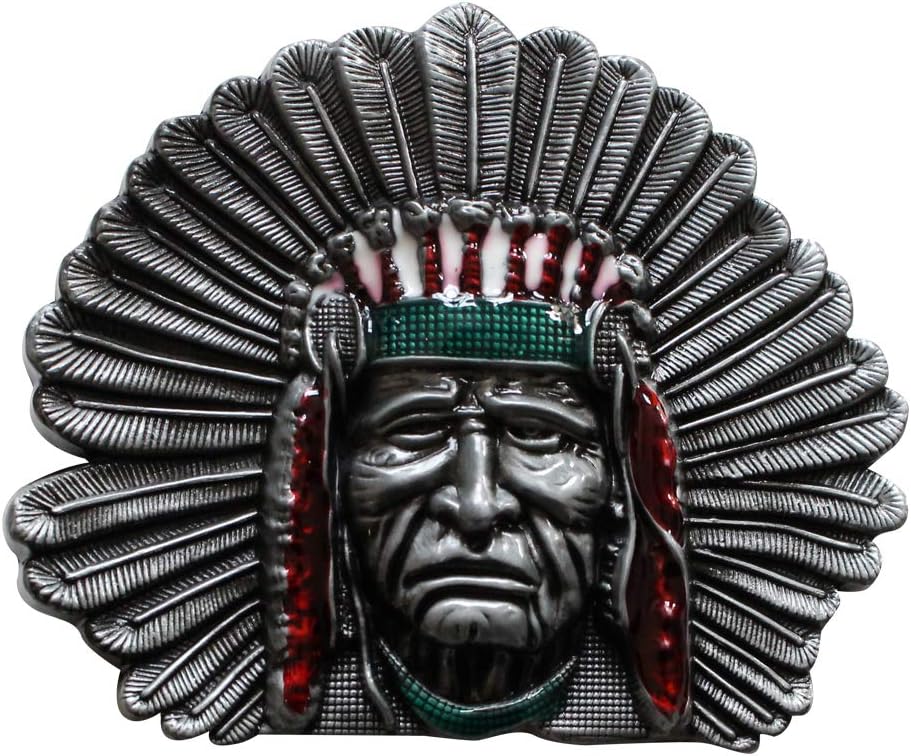 New Indian Chief Head Belt Buckle Wt003