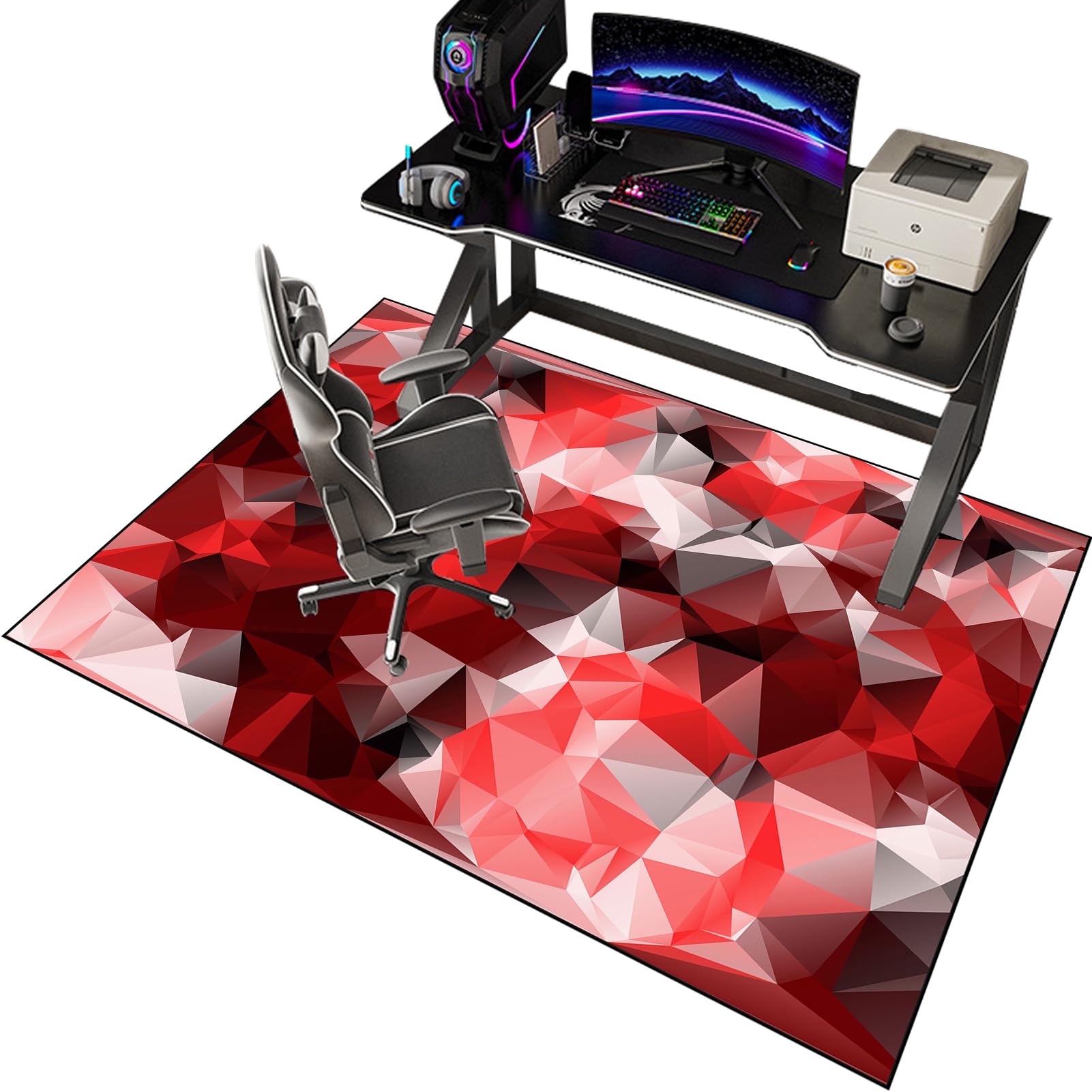 EYKWKB 90 x 140 cm Gaming Chair Mat for Carpet Floors, Chair Mat for Hard Floor, Carpet Protector Chair Mat, Office Chair Mat Desks Mats Large, Floor Protector for Home Office Study Wooden Floors