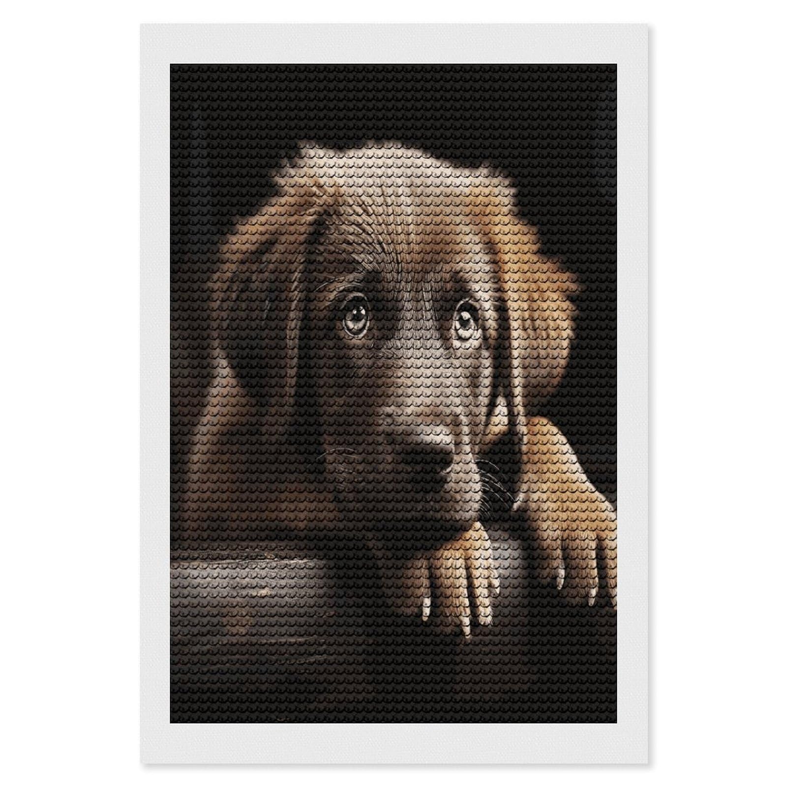 JTREHY Puppies Dog Diamond Art Kits Personalized DIY Round Diamond Painting Kits for Beginner Full Drill Diamonds Dots Paintings for Adults Gem Art Crafts Home Decor